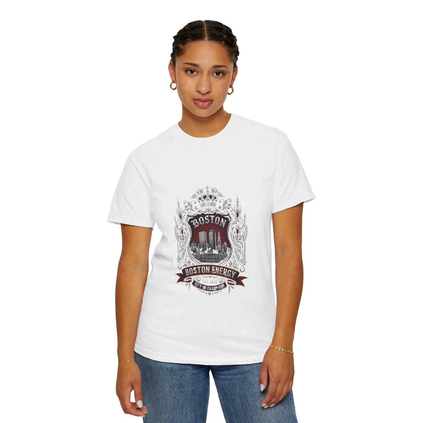 Boston Energy Vintage Crest T-Shirt — Retro City Skyline Tee