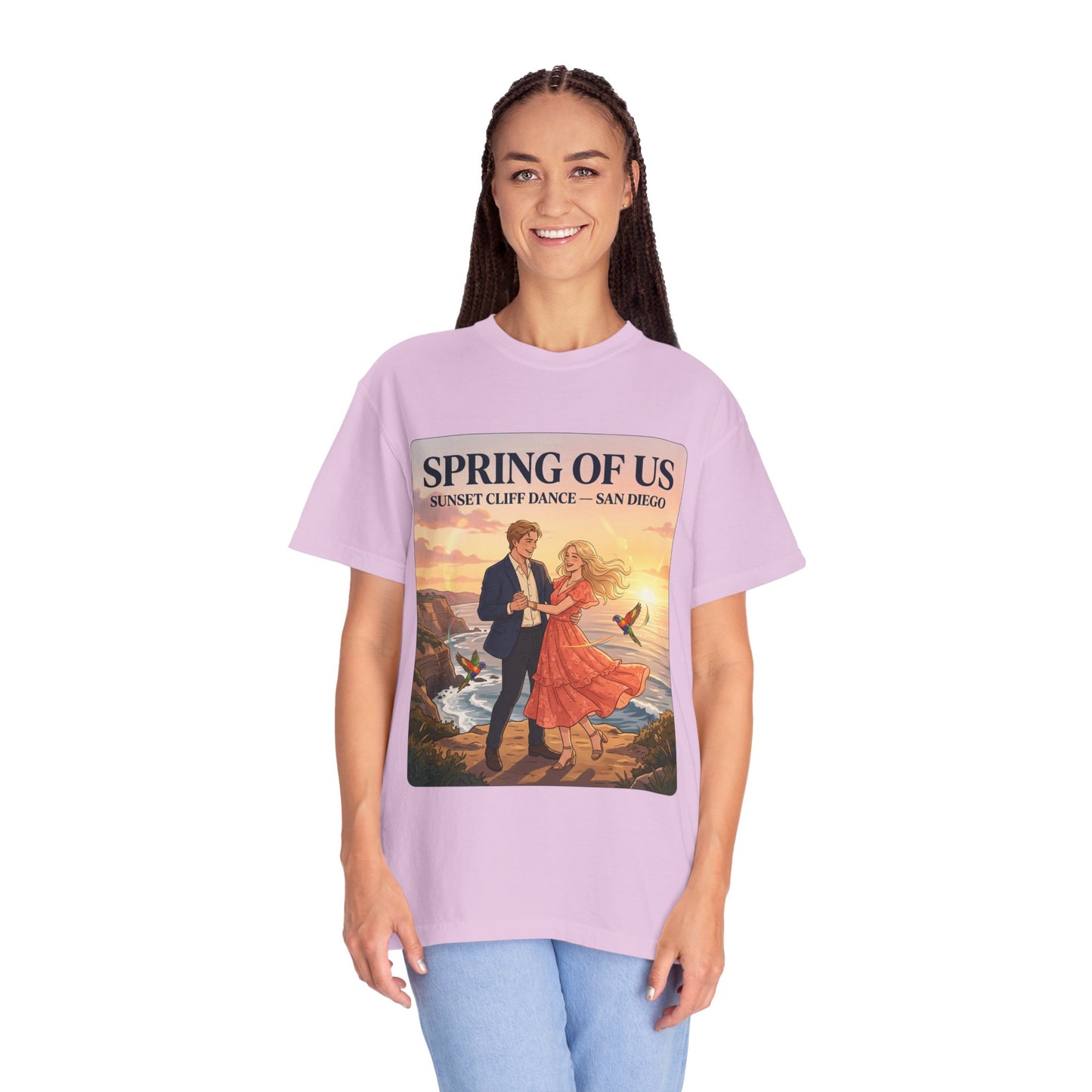 Spring of Us T‑Shirt — Sunset Cliff Dance San Diego Vintage Romance Tee