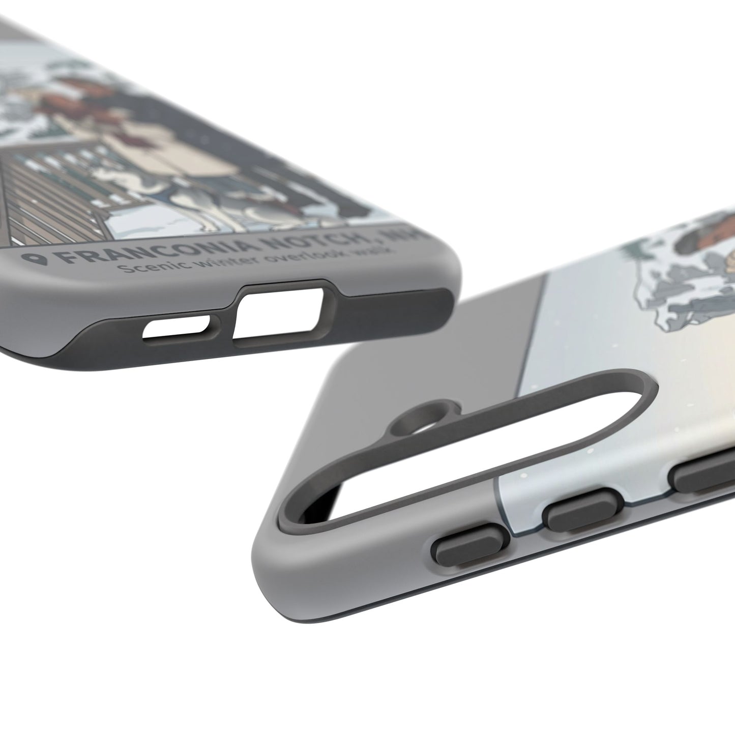 Winter Scenic Phone Case — Franconia Notch NH Couples & Husky Design