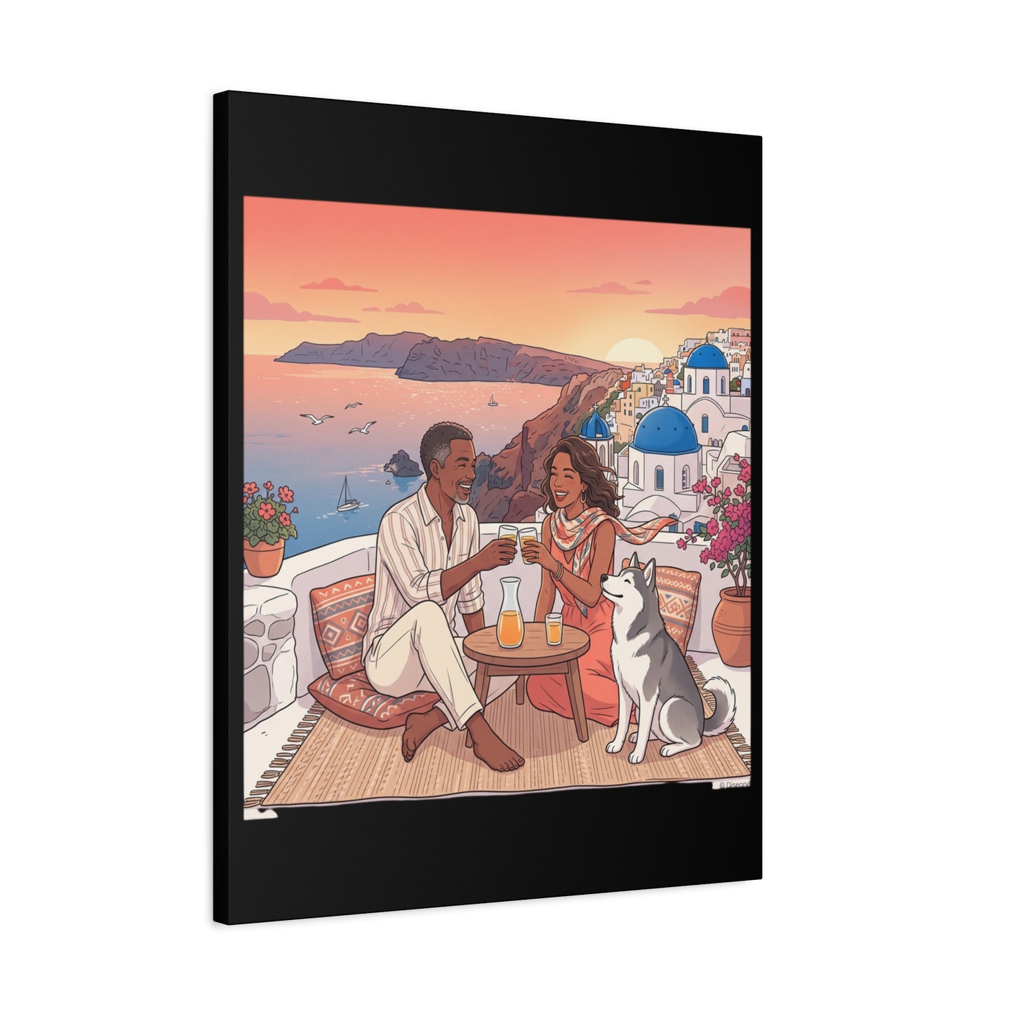Santorini, Greece – “Sunset Serenade - Matte Canvas, Stretched, 1.25"