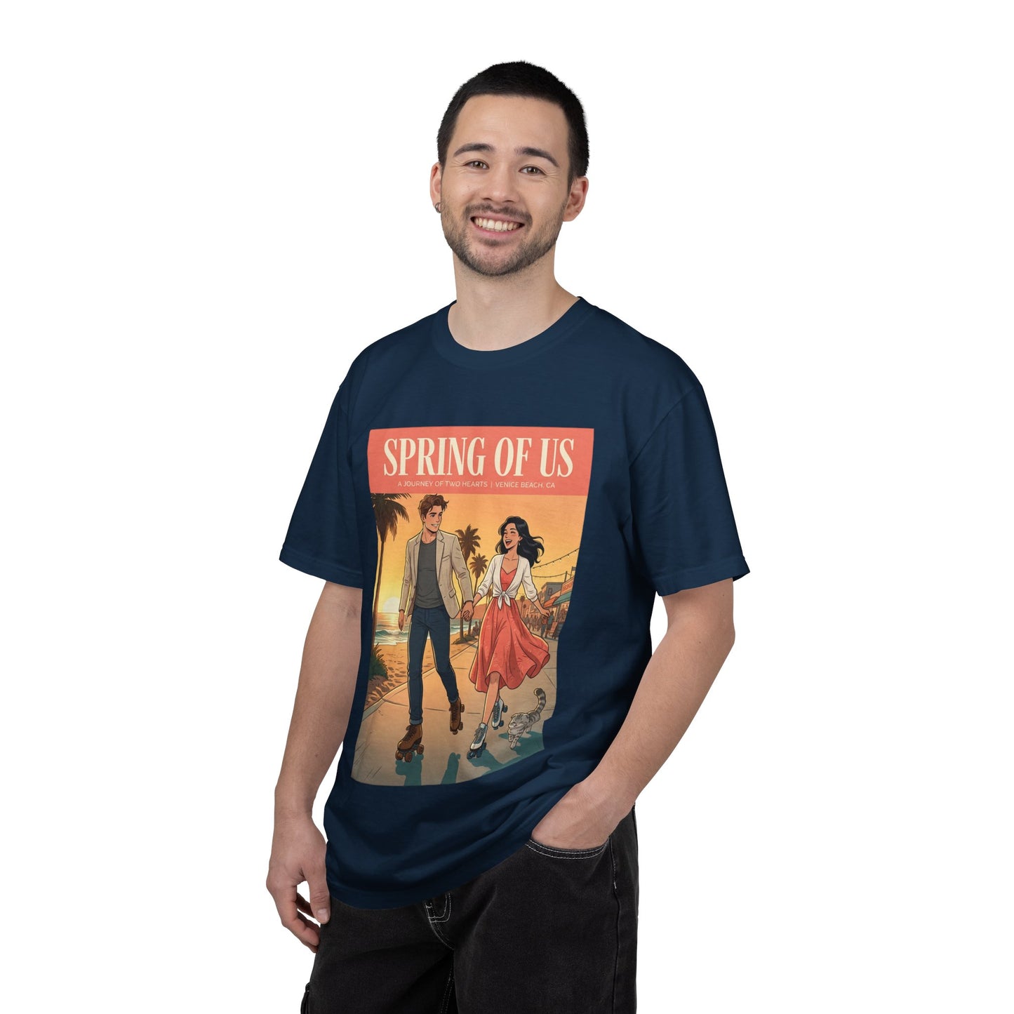 Spring of Us T-Shirt — Vintage Romantic Beach Couple Graphic Tee
