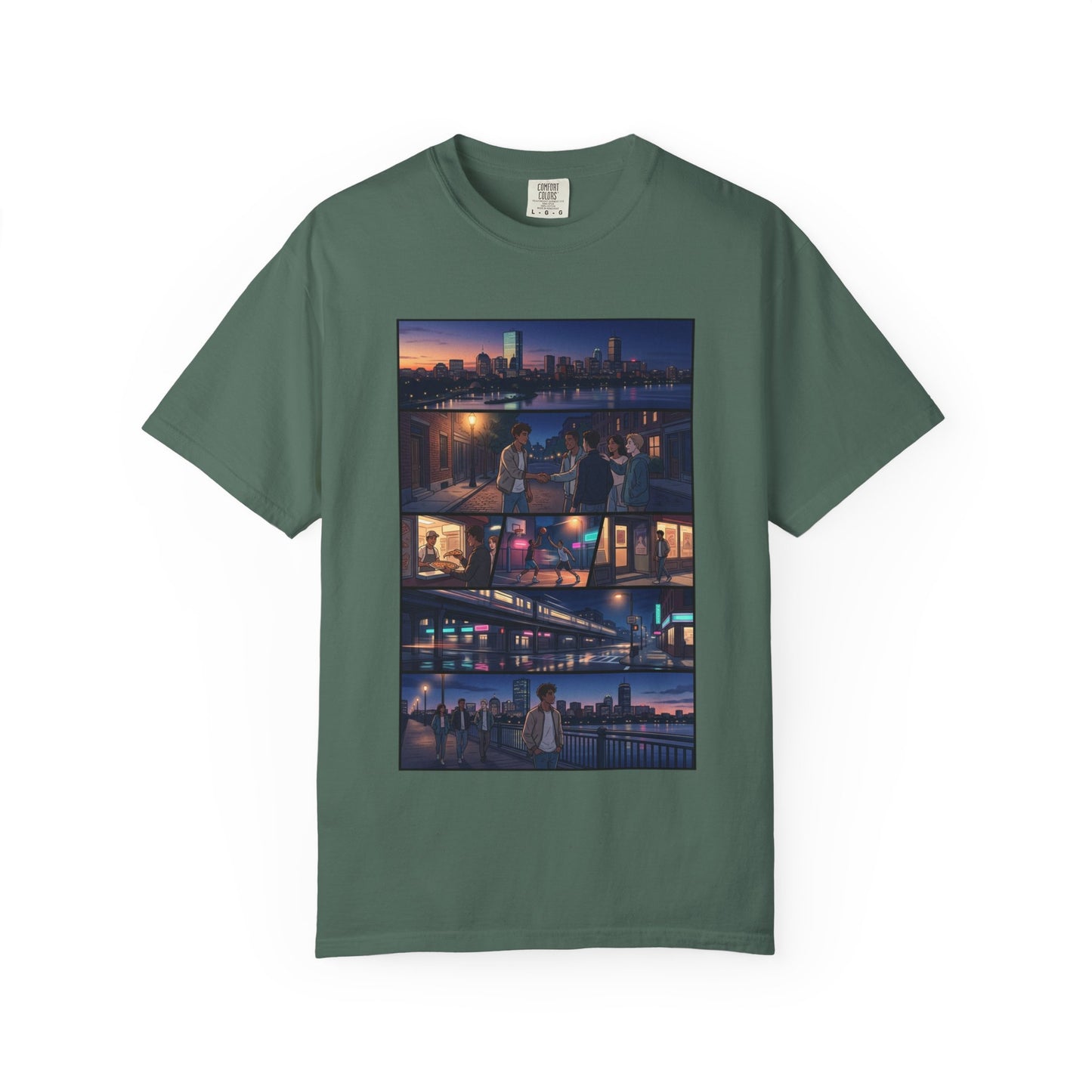 Boston: Built Different - City Nights Photo Collage T-Shirt