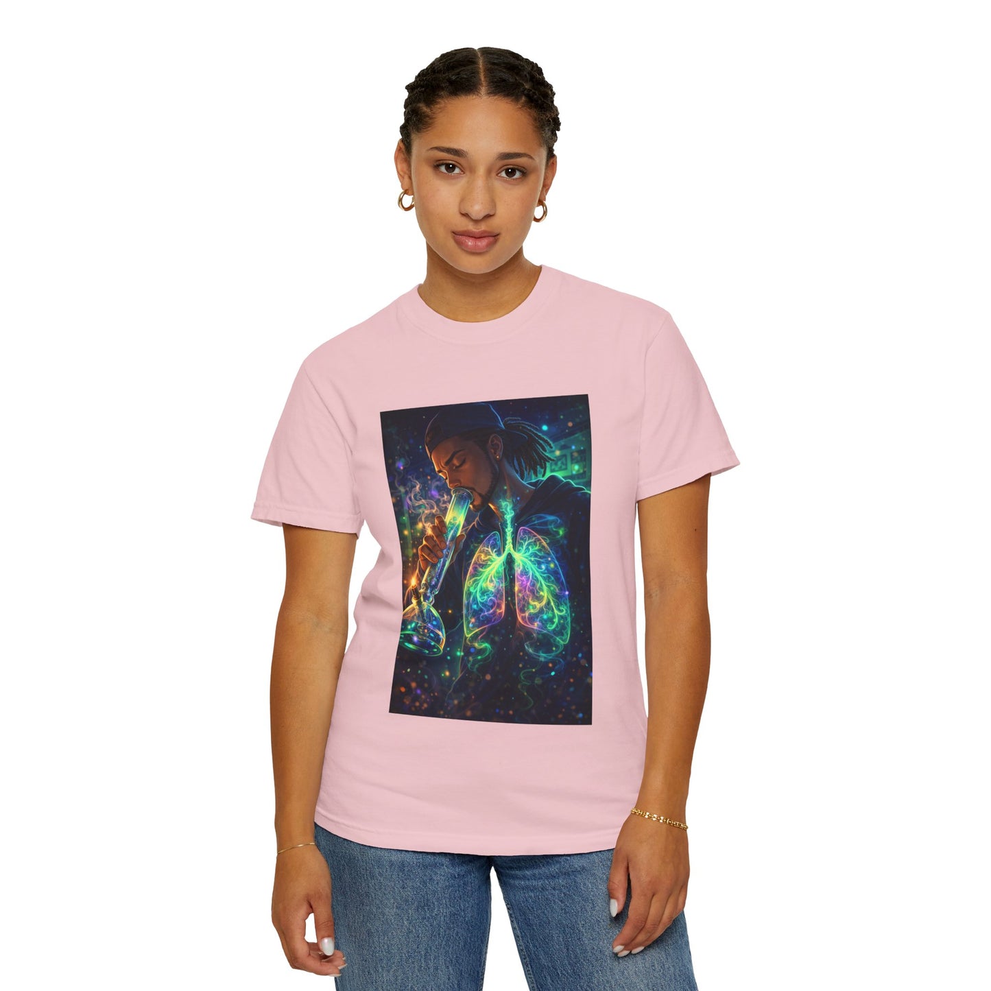 Cosmic Lungs T-Shirt — Neon Anatomical Art Tee