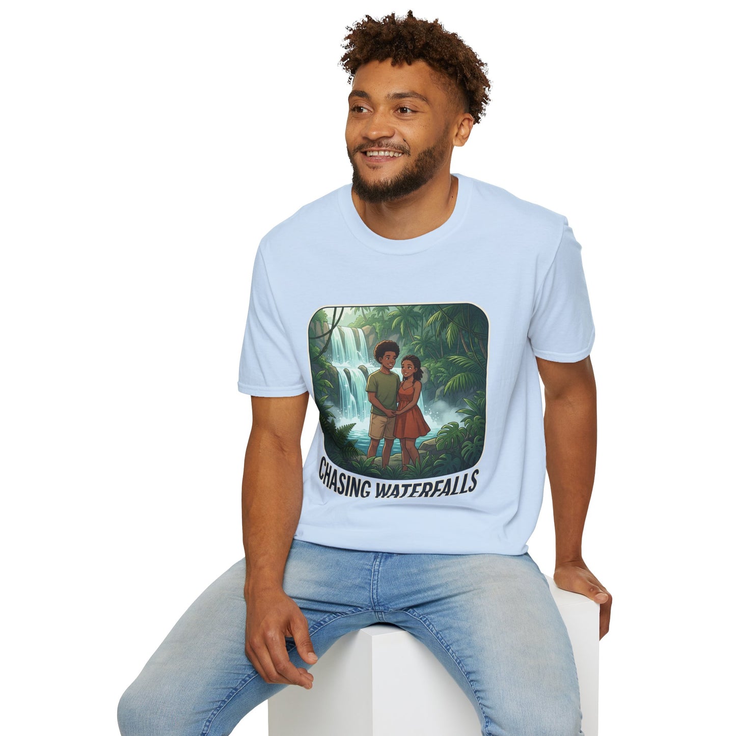 Chasing Waterfalls T-Shirt — Couple Adventure Graphic Tee