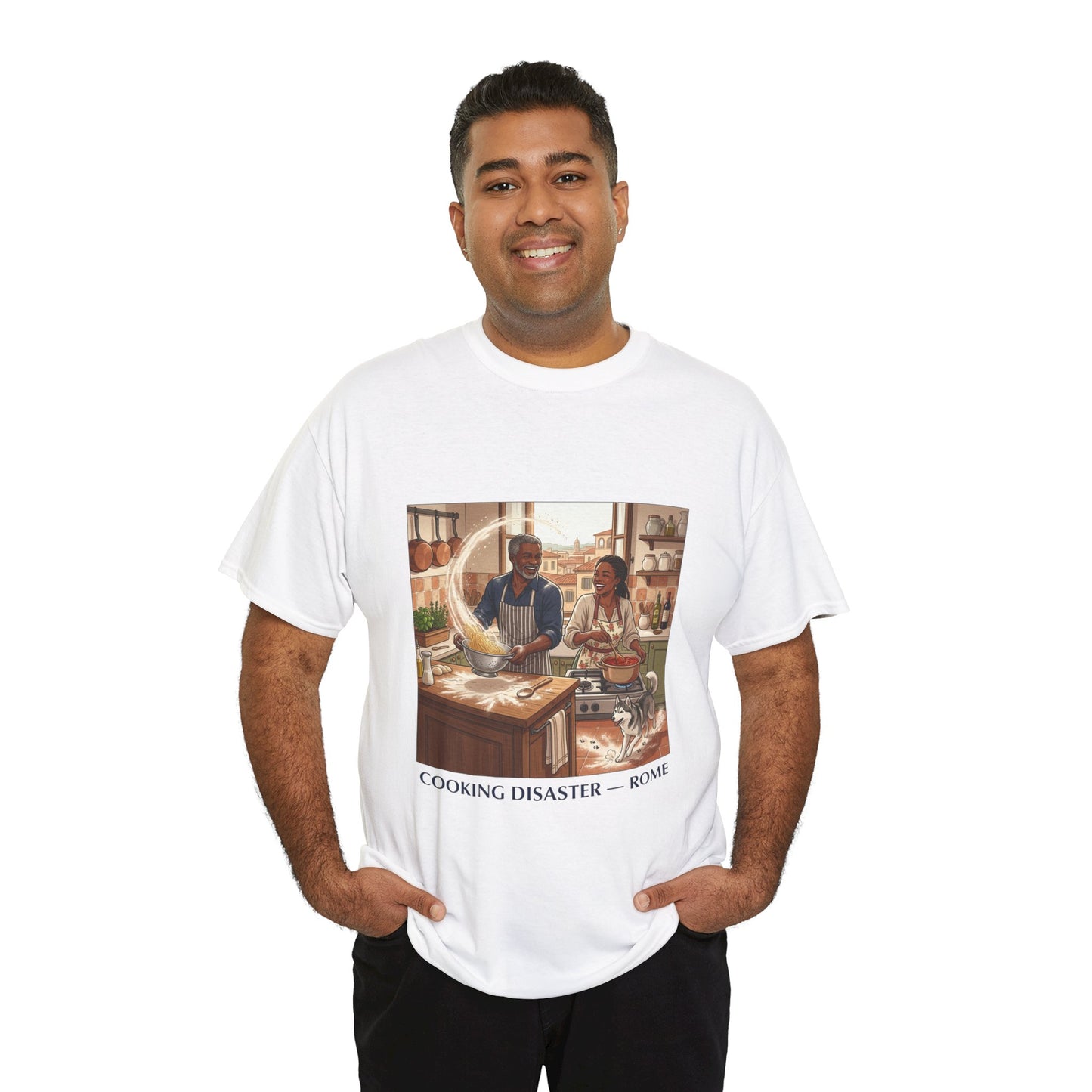 T-Shirt — 'Cooking Disaster — Rome' Illustrated Cooking Tee