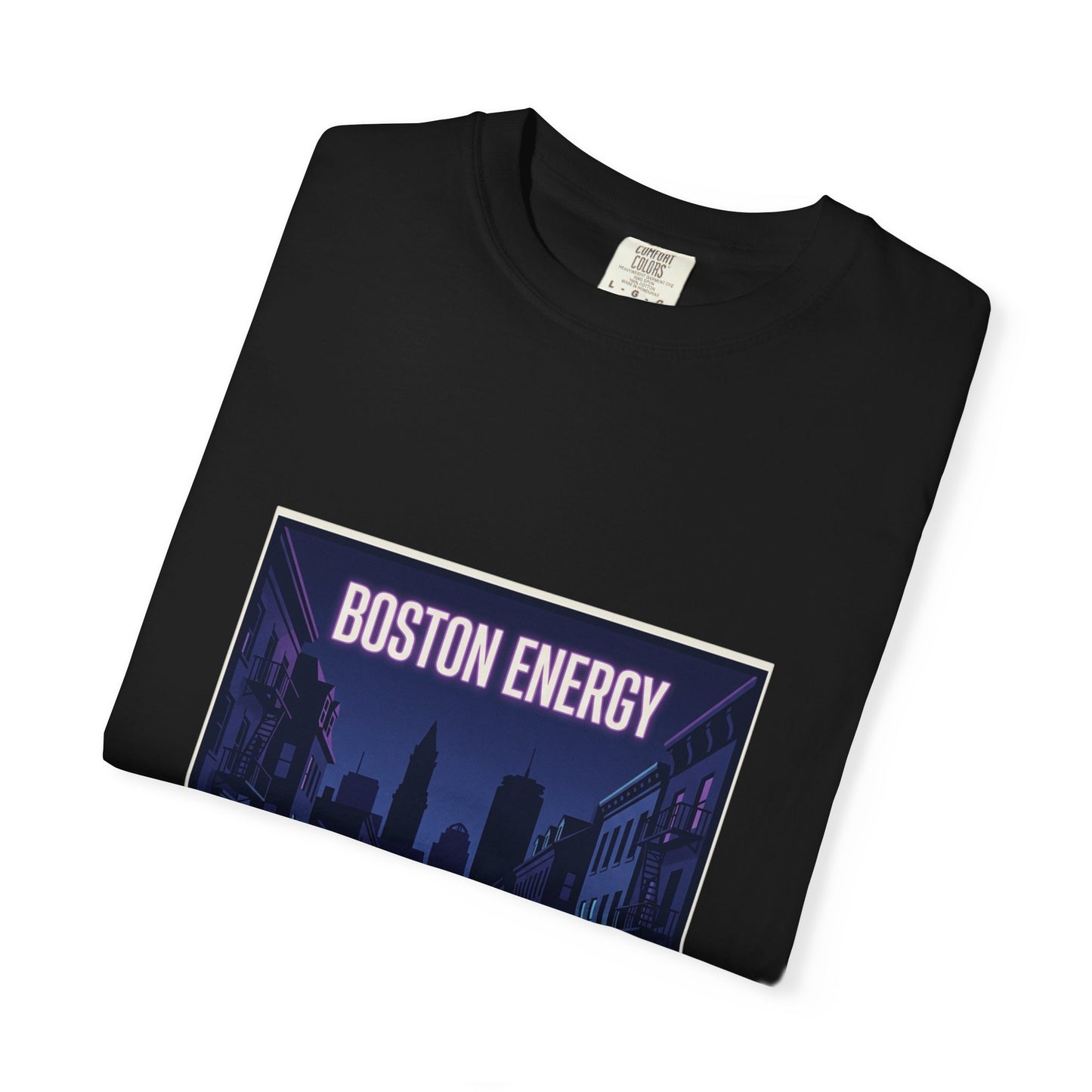 Boston Energy T-Shirt — Neon Cityscape Graphic Tee