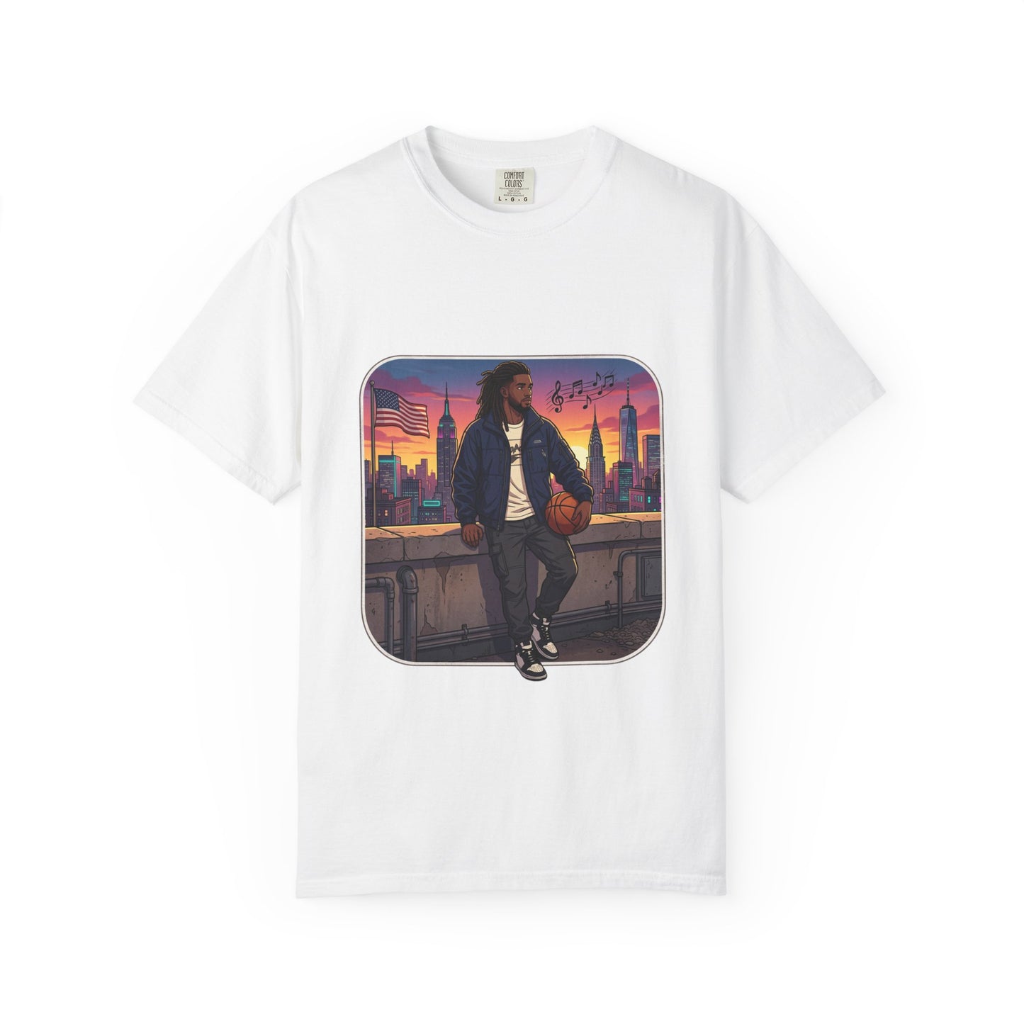 City Sunset Basketball Player T-Shirt — Urban Hoop Lifestyle Tee