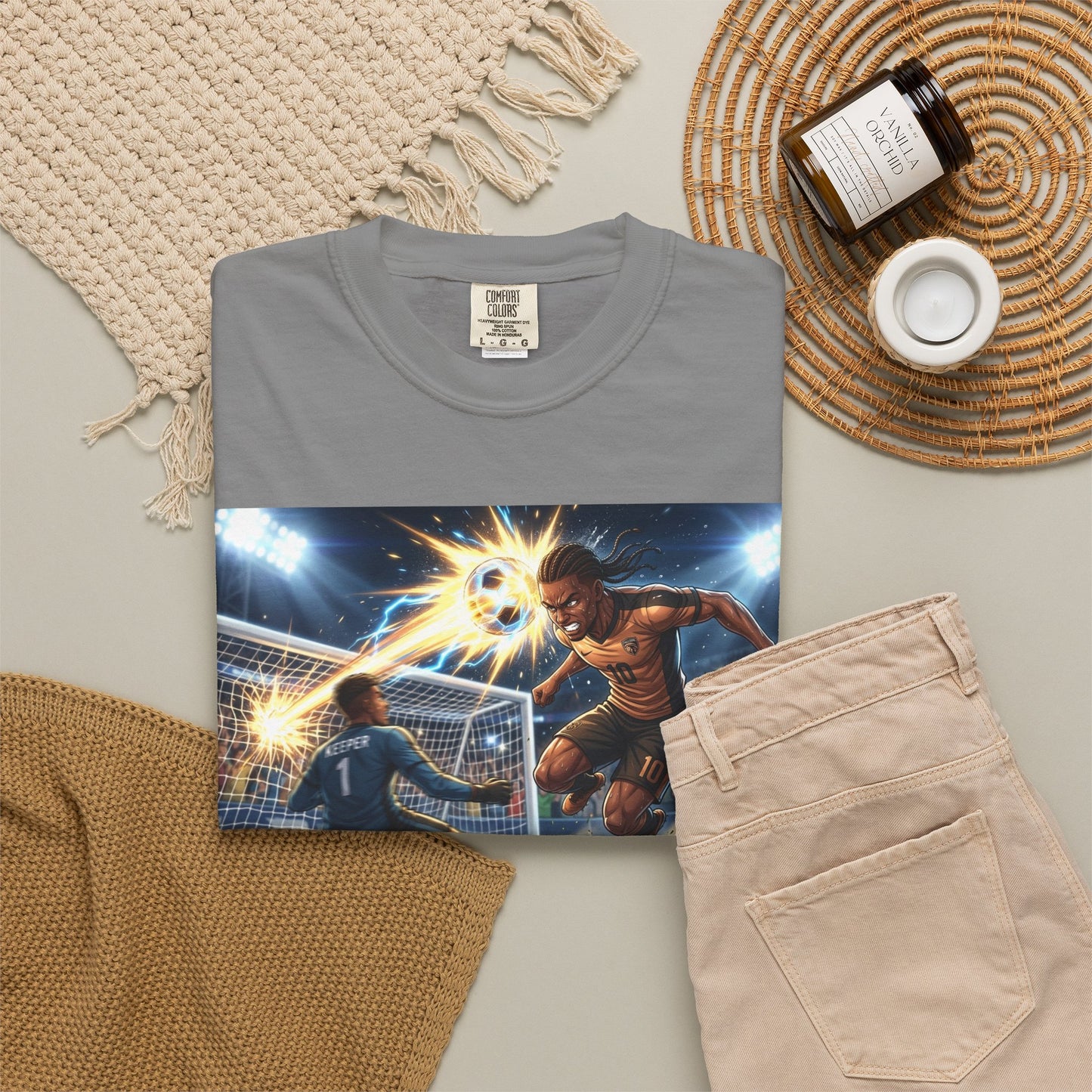 Soccer Goal Explosion T-Shirt — Action-Packed Football Graphic Tee