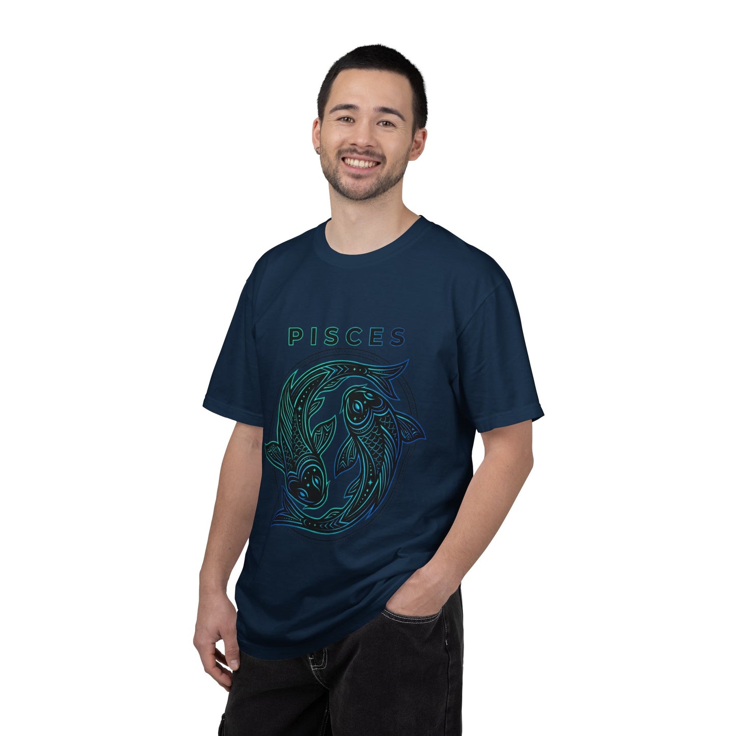 Pisces Zodiac T-Shirt — Artistic Twin Fish Astrology Tee