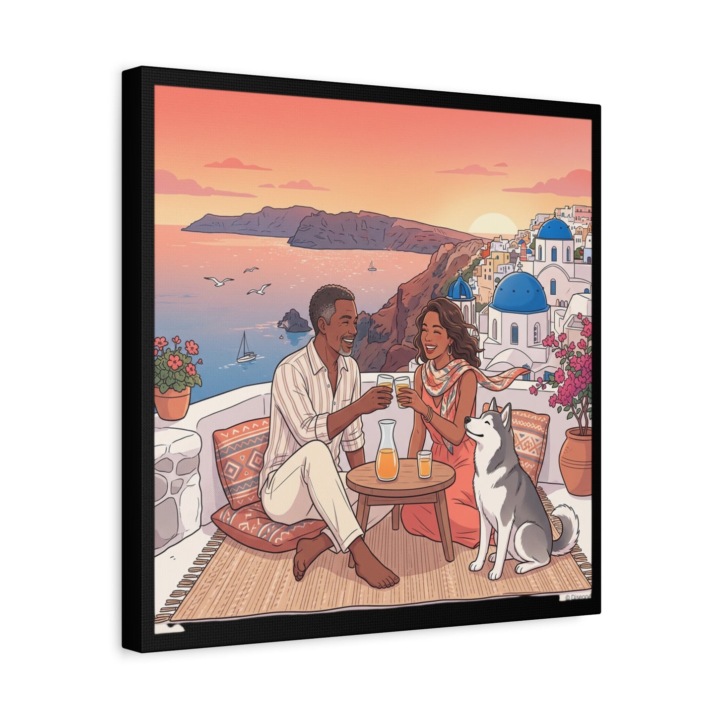 Santorini, Greece – “Sunset Serenade - Matte Canvas, Stretched, 1.25"