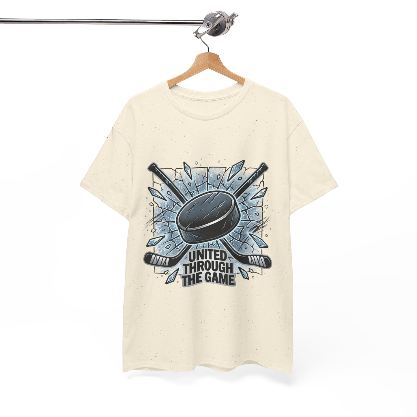 Hockey T-Shirt — "United Through the Game" Graphic Tee