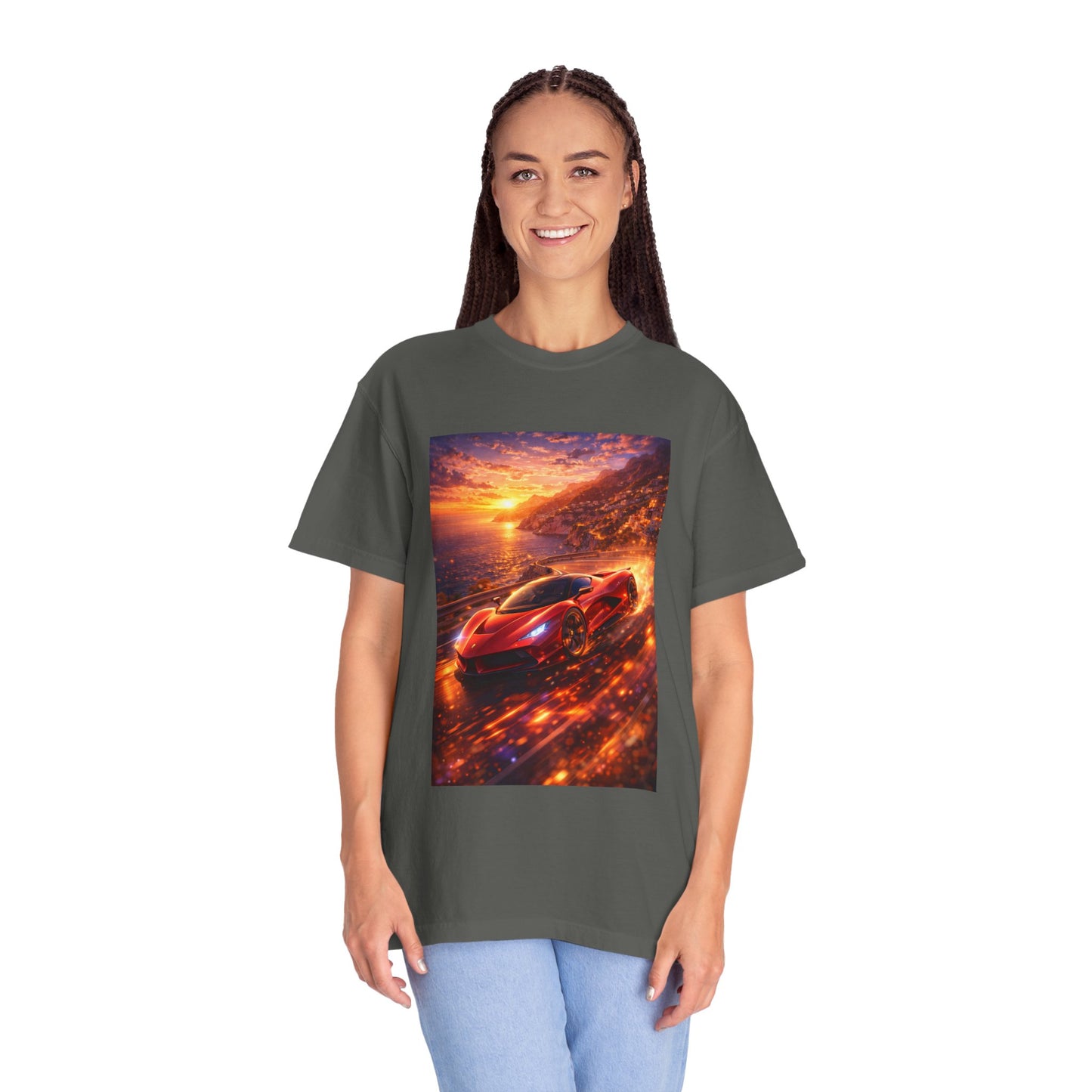 Ferrari F80- Amalfi Coast, Italy - T‑Shirt — Red Sports Car Print