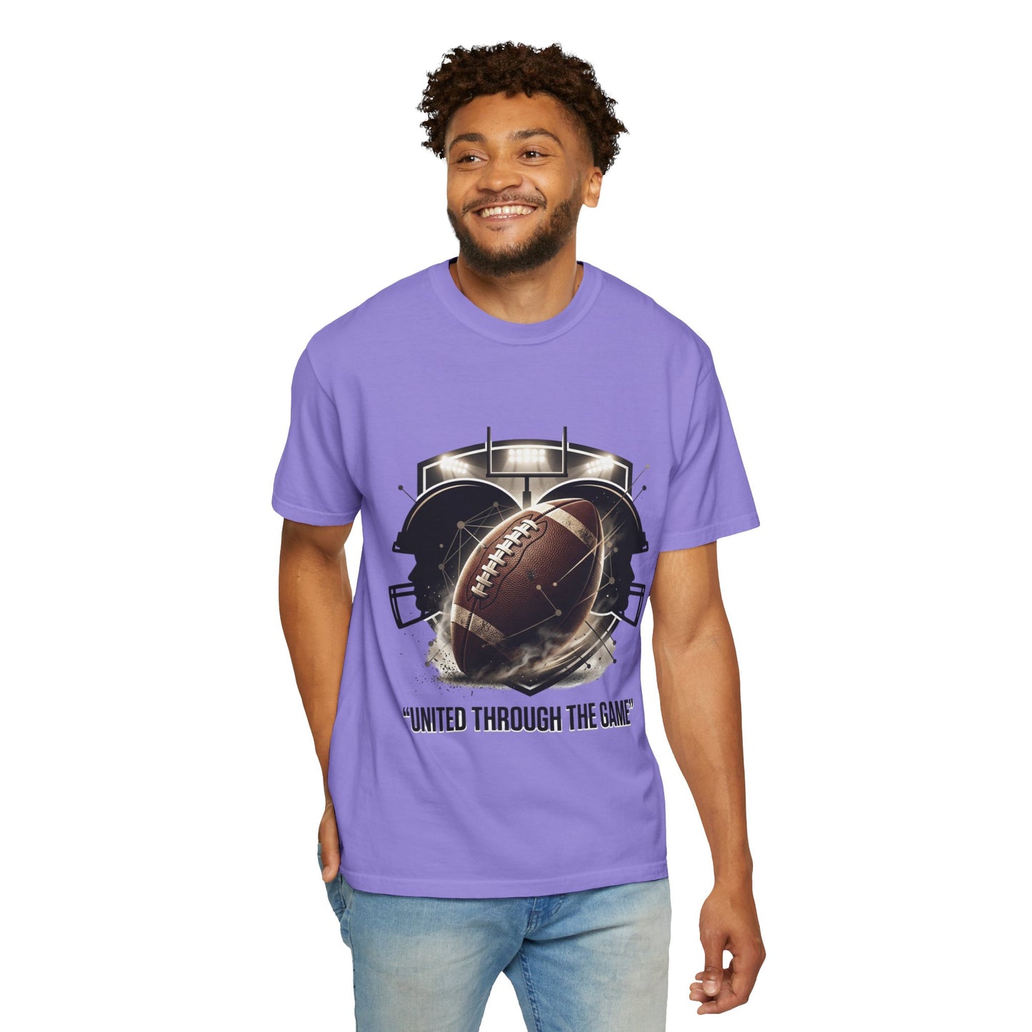 Football T-Shirt — "United Through the Game" Team Spirit Tee