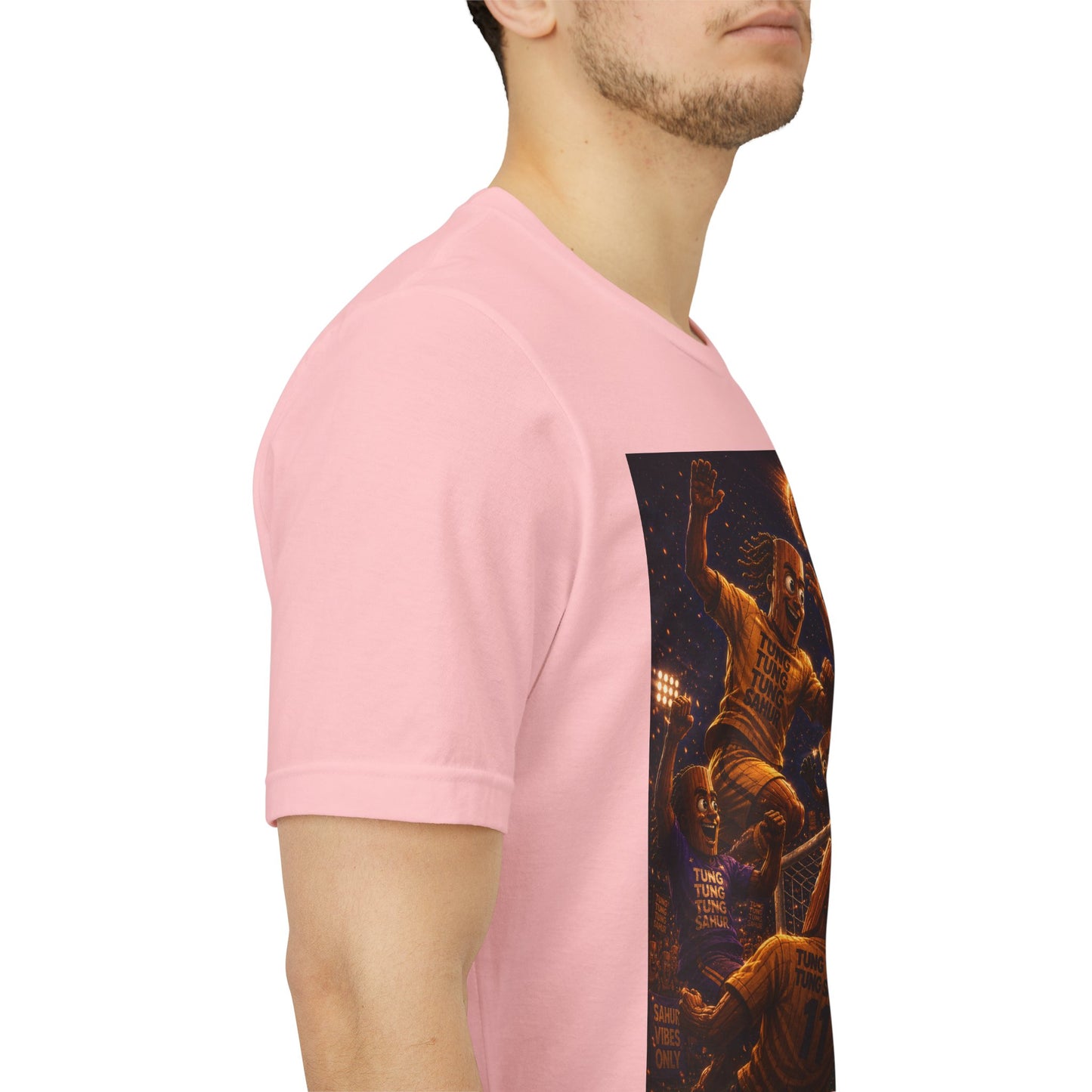 Tung Tung Tung Sahur Header Goal Soccer Action Graphic Tee — Team Court Night Design