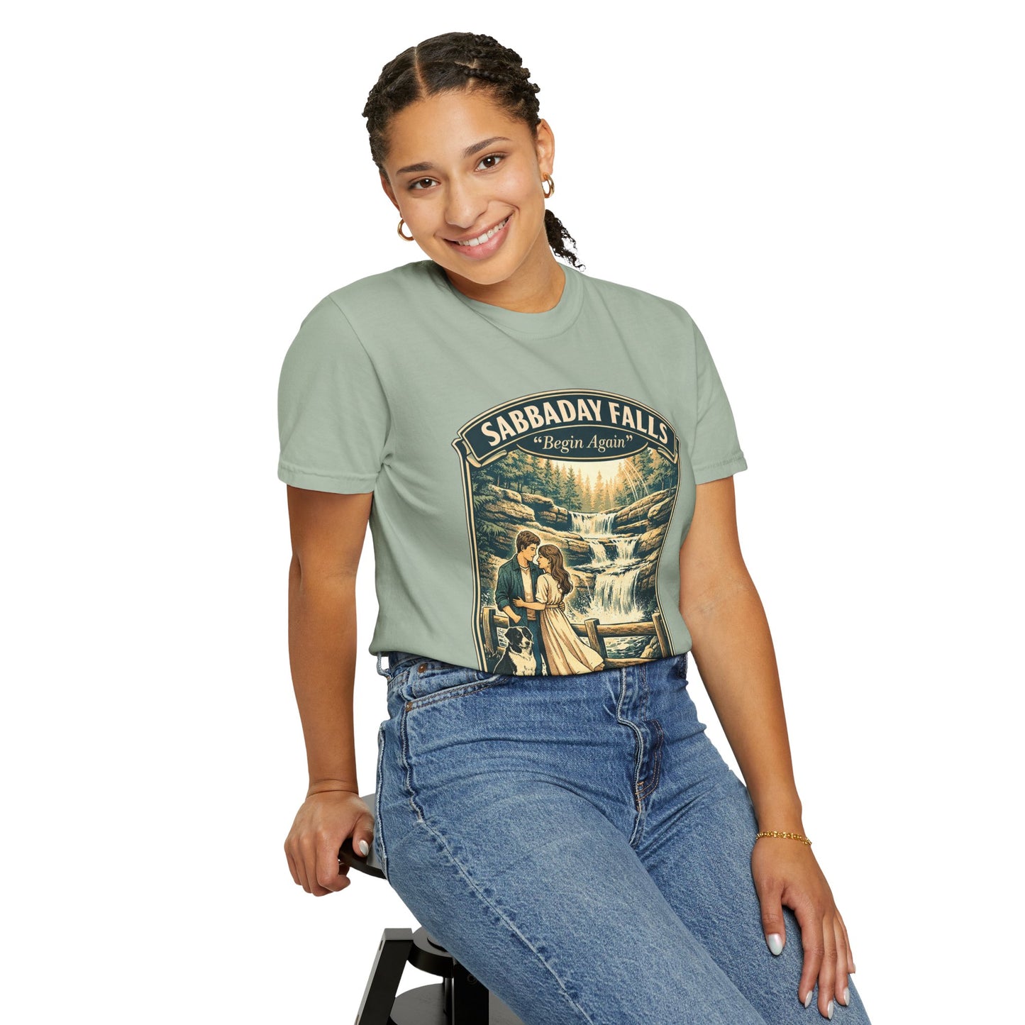 Sabbaday Falls 'We Begin Again' Vintage Nature T-Shirt