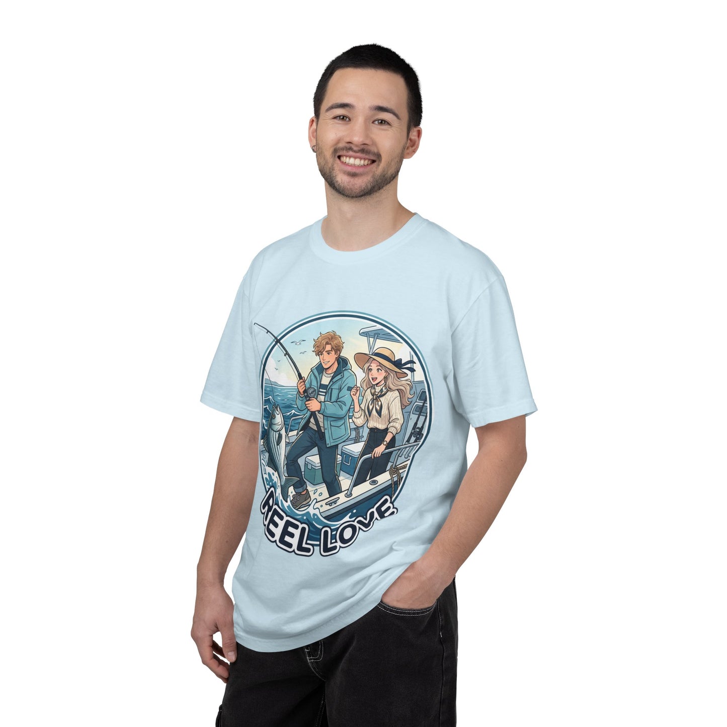 Reel Love Fishing T-Shirt — Cute Couple Anglers Graphic Tee