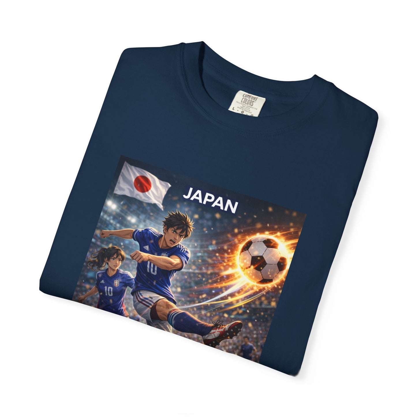Japan Soccer Team Graphic T‑Shirt — Dynamic Football Players Design