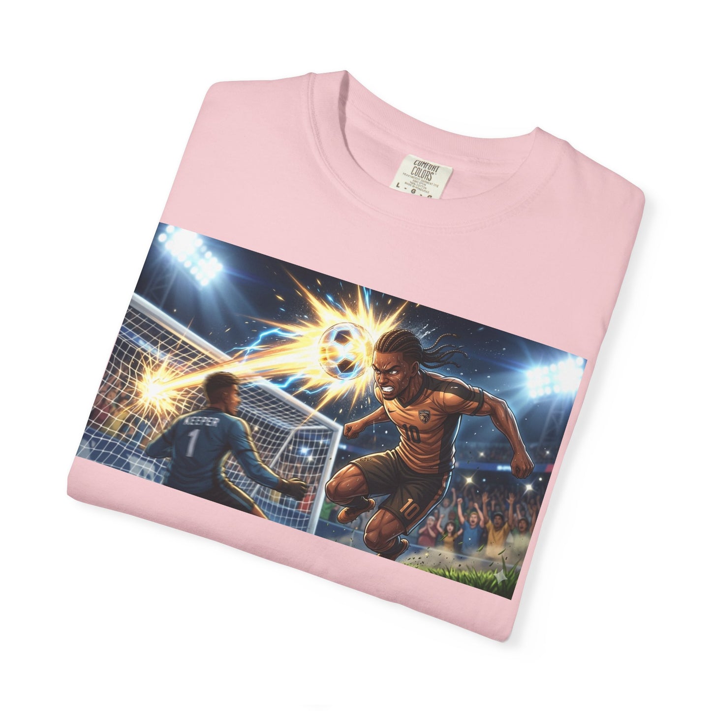 Soccer Goal Explosion T-Shirt — Action-Packed Football Graphic Tee