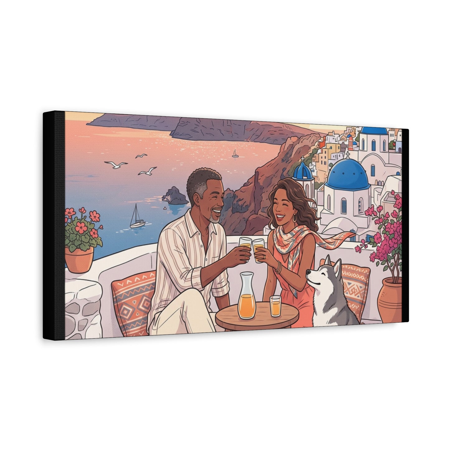 Santorini, Greece – “Sunset Serenade - Matte Canvas, Stretched, 1.25"