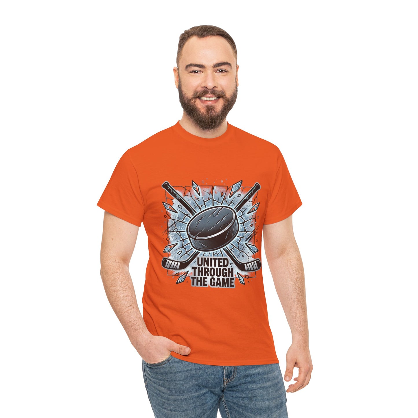 Hockey T-Shirt — "United Through the Game" Graphic Tee
