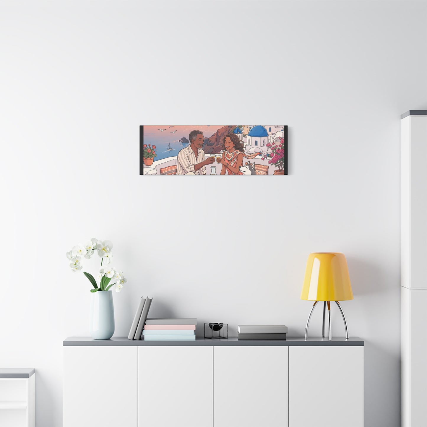 Santorini, Greece – “Sunset Serenade - Matte Canvas, Stretched, 1.25"