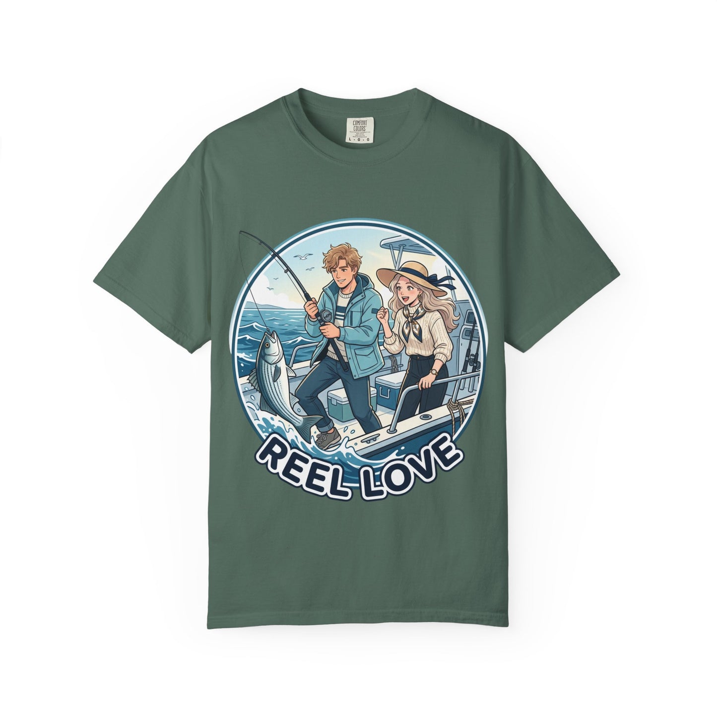 Reel Love Fishing T-Shirt — Cute Couple Anglers Graphic Tee