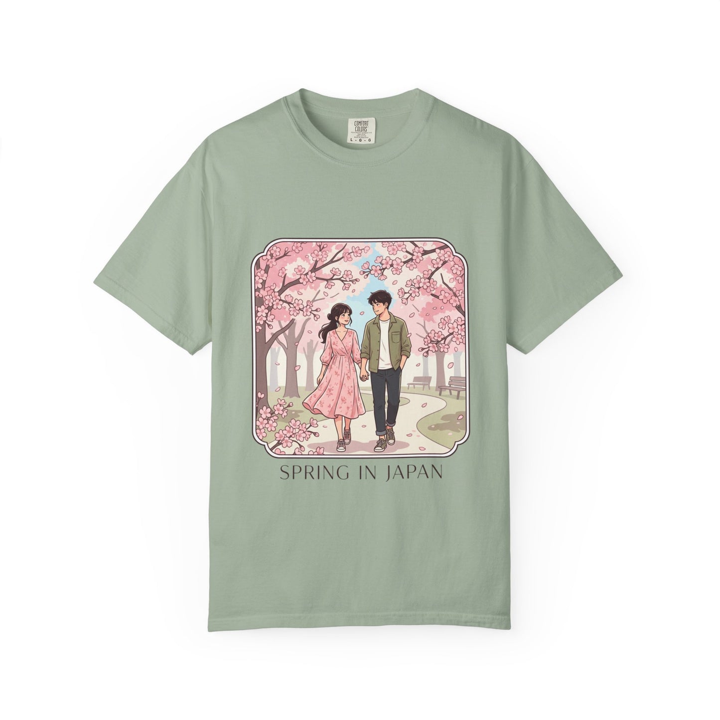 Spring in Japan T-Shirt — Cherry Blossom Couple Graphic Tee
