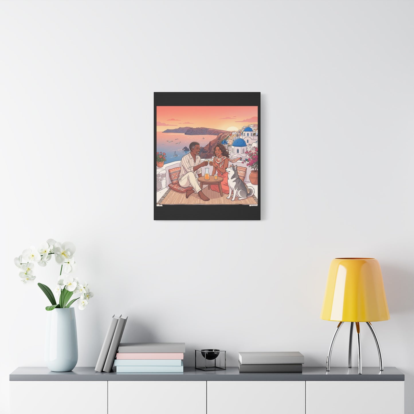 Santorini, Greece – “Sunset Serenade - Matte Canvas, Stretched, 1.25"