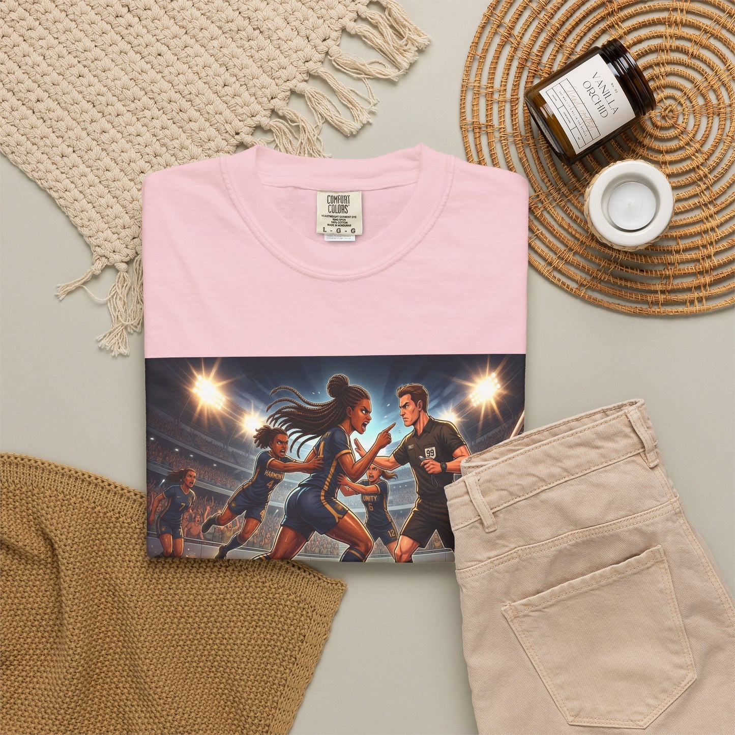Soccer Night Match T-Shirt — Dynamic Players Under Stadium Lights
