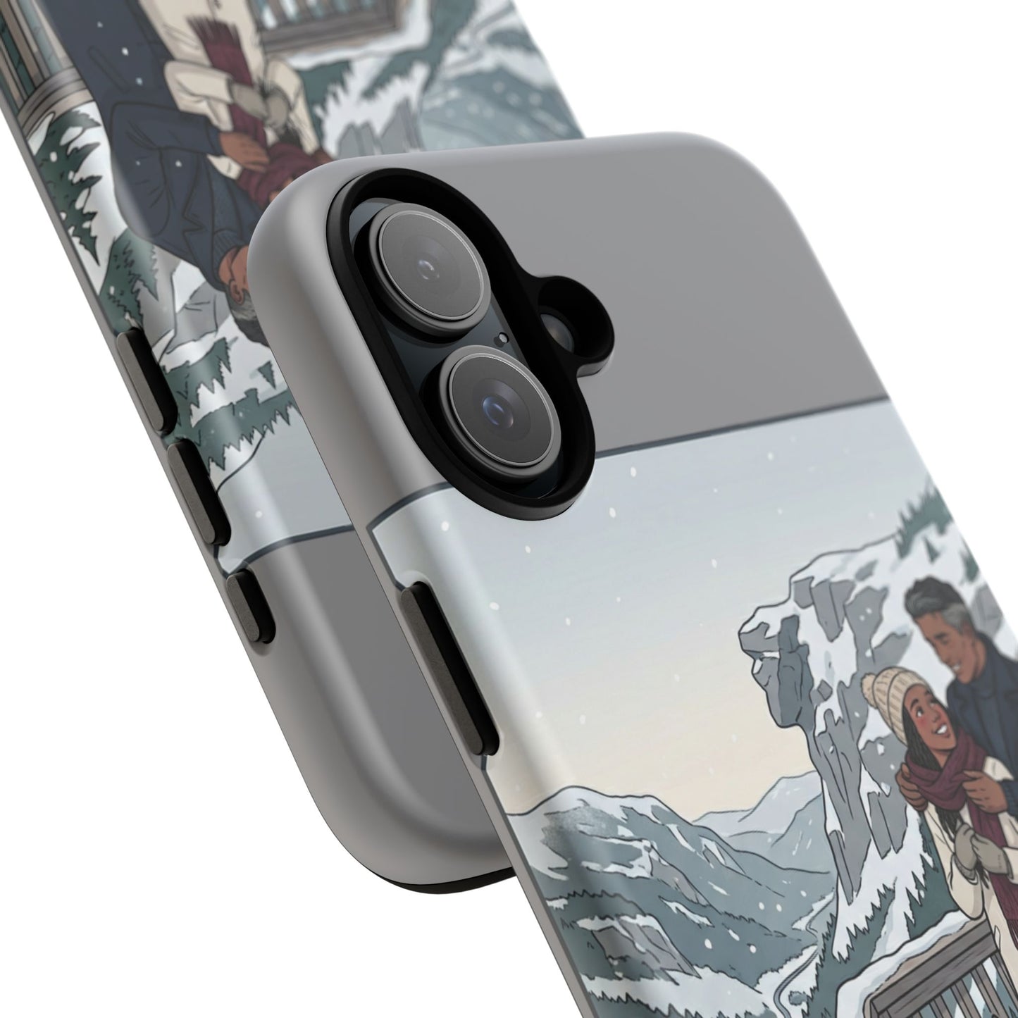 Winter Scenic Phone Case — Franconia Notch NH Couples & Husky Design