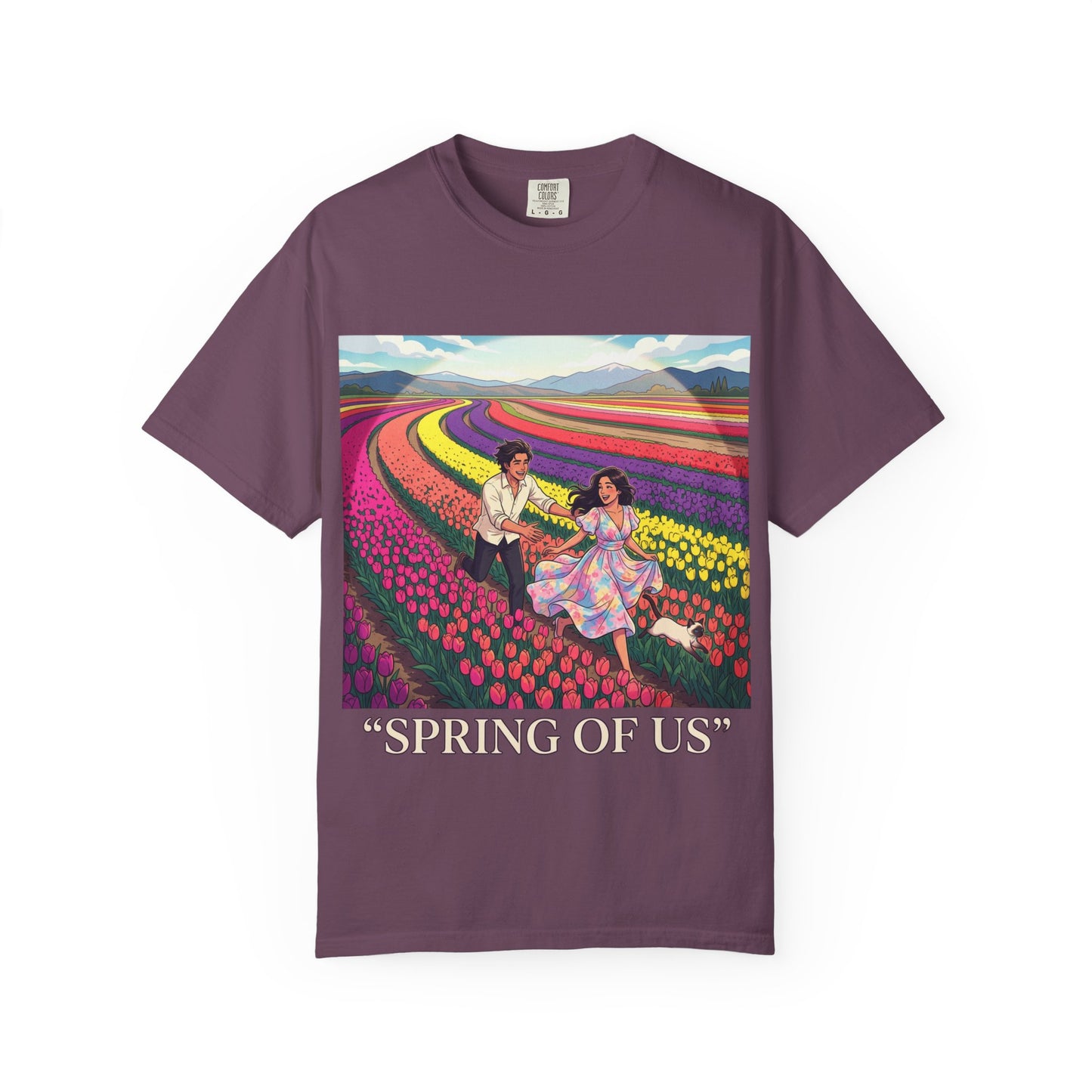 Spring of Us T-Shirt — Floral Field Vintage Couple Graphic Tee
