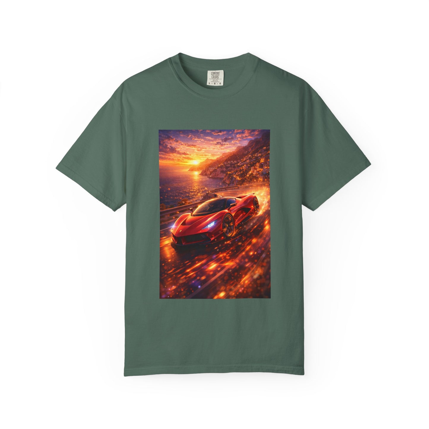 Ferrari F80- Amalfi Coast, Italy - T‑Shirt — Red Sports Car Print