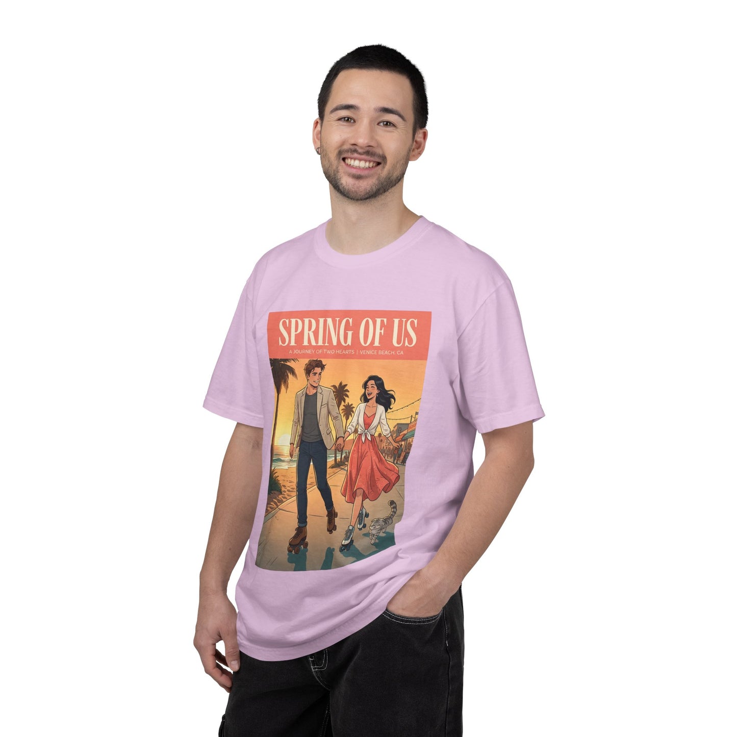 Spring of Us T-Shirt — Vintage Romantic Beach Couple Graphic Tee