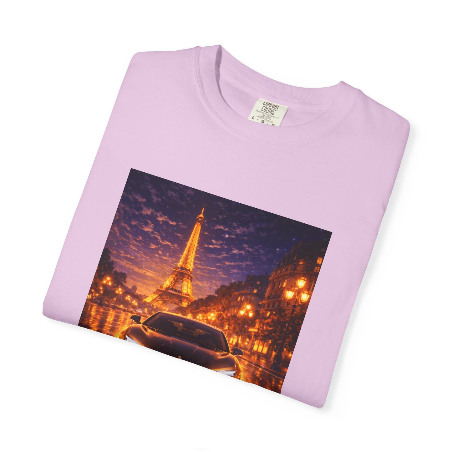 Paris Night Drive T-Shirt — Eiffel Tower Car Scene