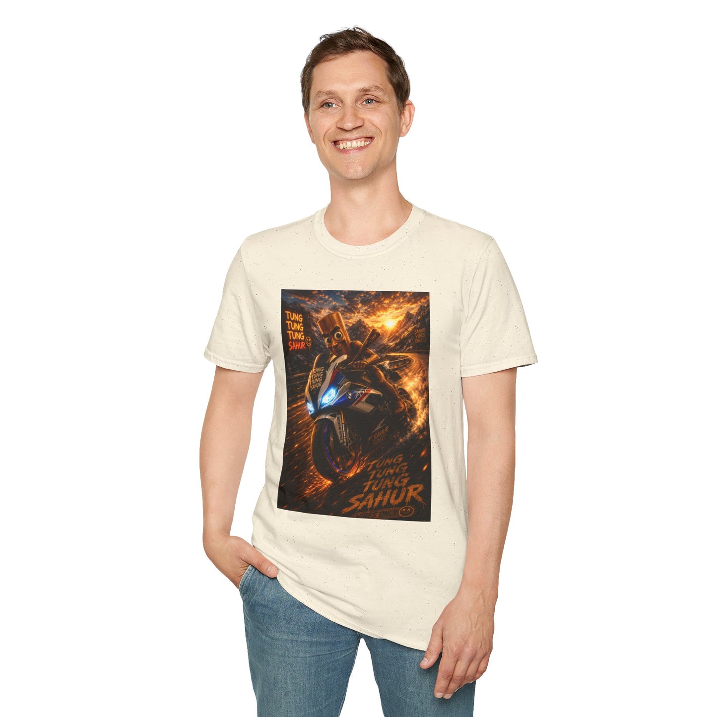 Tung Tung Tung Sahur 2 Wheels On Steel & Fire T-Shirt — "Time To Turn The Tide" Tee