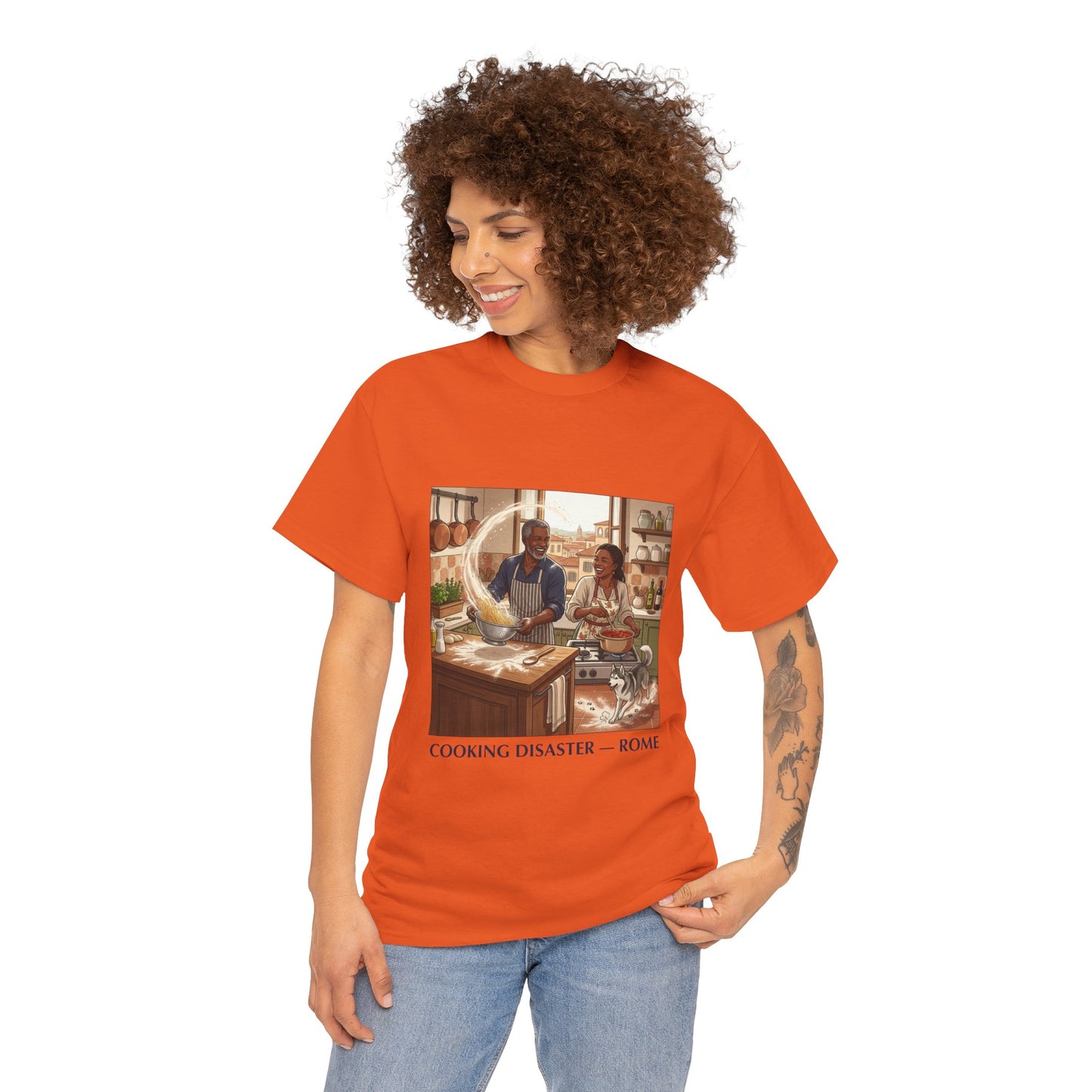 T-Shirt — 'Cooking Disaster — Rome' Illustrated Cooking Tee