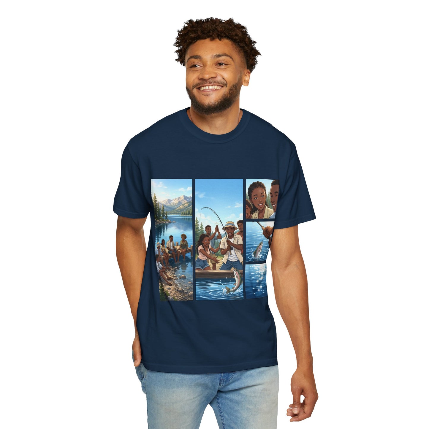 ake Tahoe Fishing Moments T-Shirt — Retro Outdoors Fishing Graphic Tee