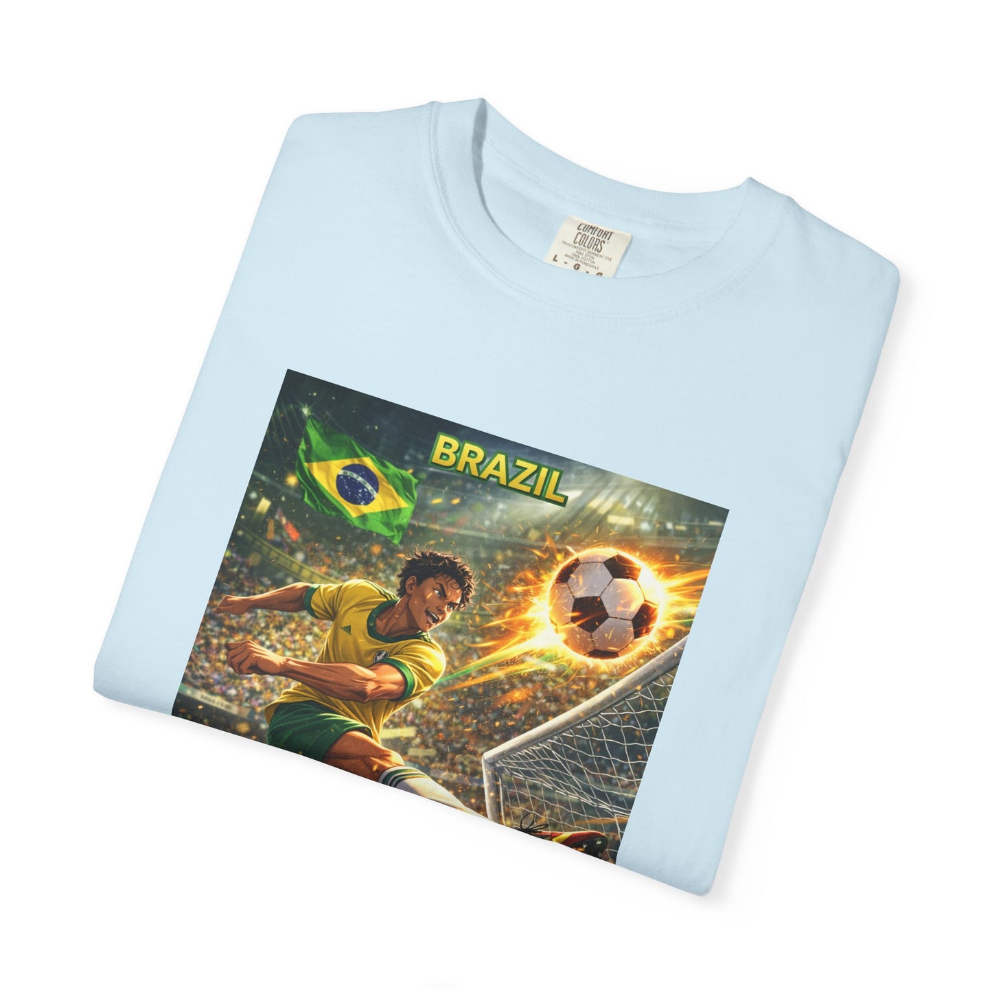 Brazil Soccer T-Shirt – Vintage Player Kick Graphic (Brazil)