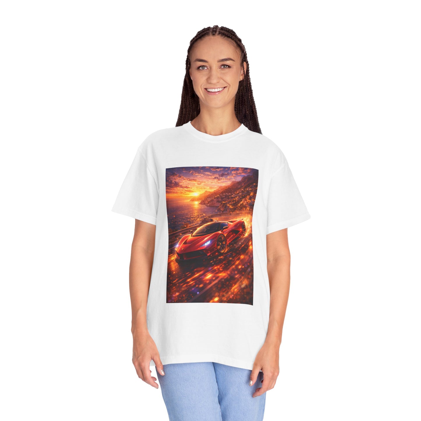 Ferrari F80- Amalfi Coast, Italy - T‑Shirt — Red Sports Car Print