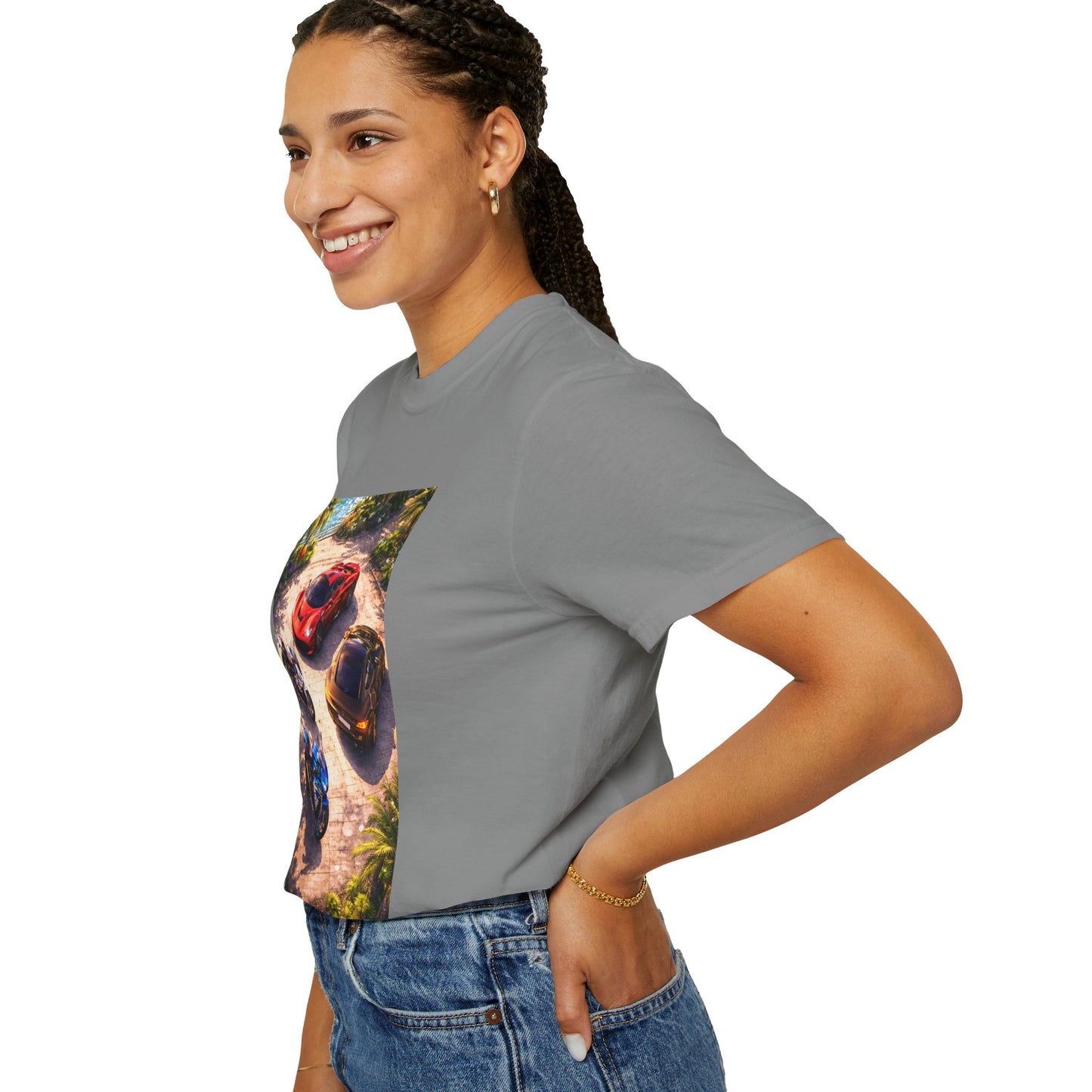 MULTI-VEHICLE - T-Shirt — Tropical Sports Cars & Motorbikes Print