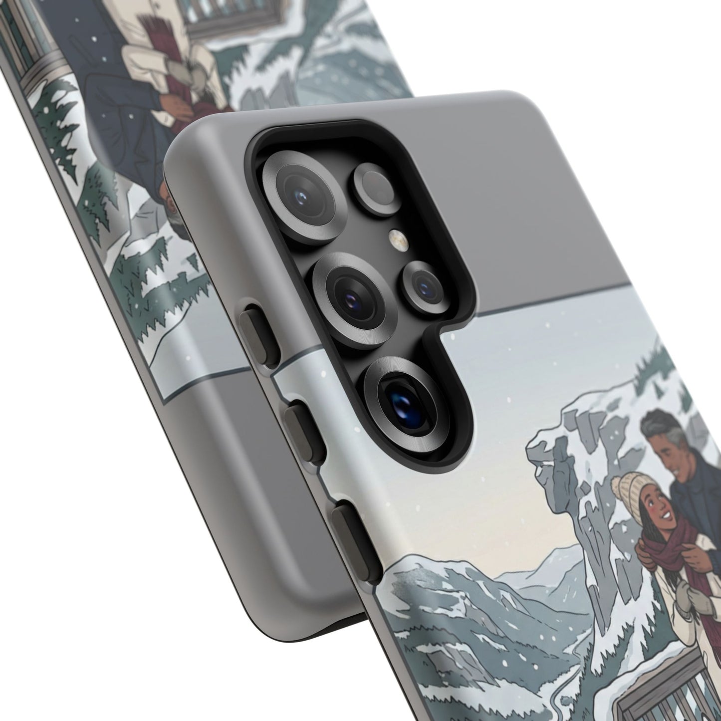 Winter Scenic Phone Case — Franconia Notch NH Couples & Husky Design