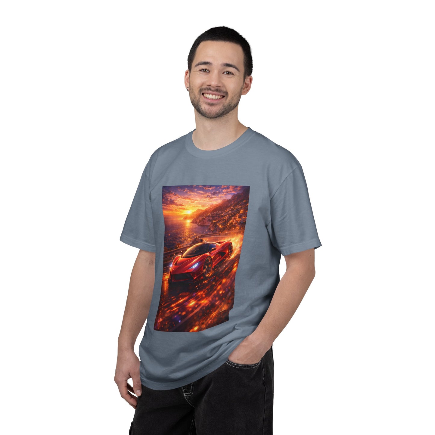 Ferrari F80- Amalfi Coast, Italy - T‑Shirt — Red Sports Car Print