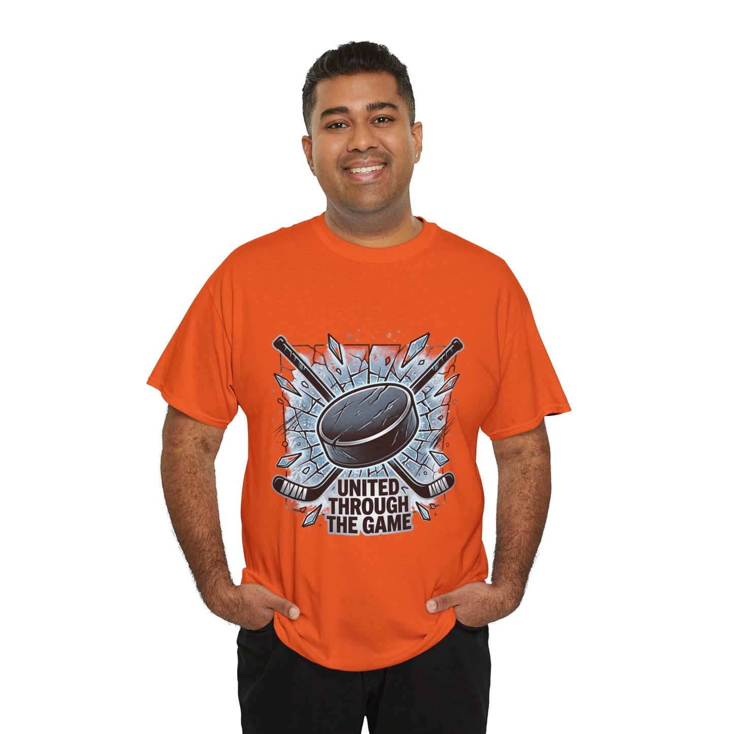 Hockey T-Shirt — "United Through the Game" Graphic Tee