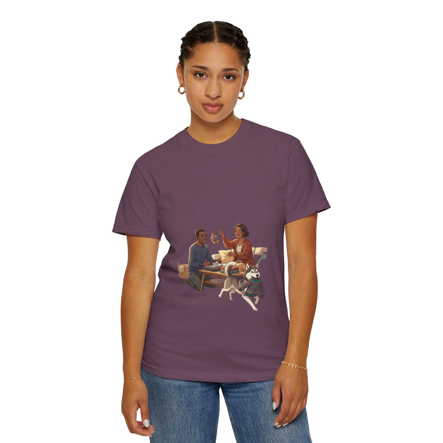 Picnic Cheers T-Shirt — Vintage Couple & Dog Illustration Tee