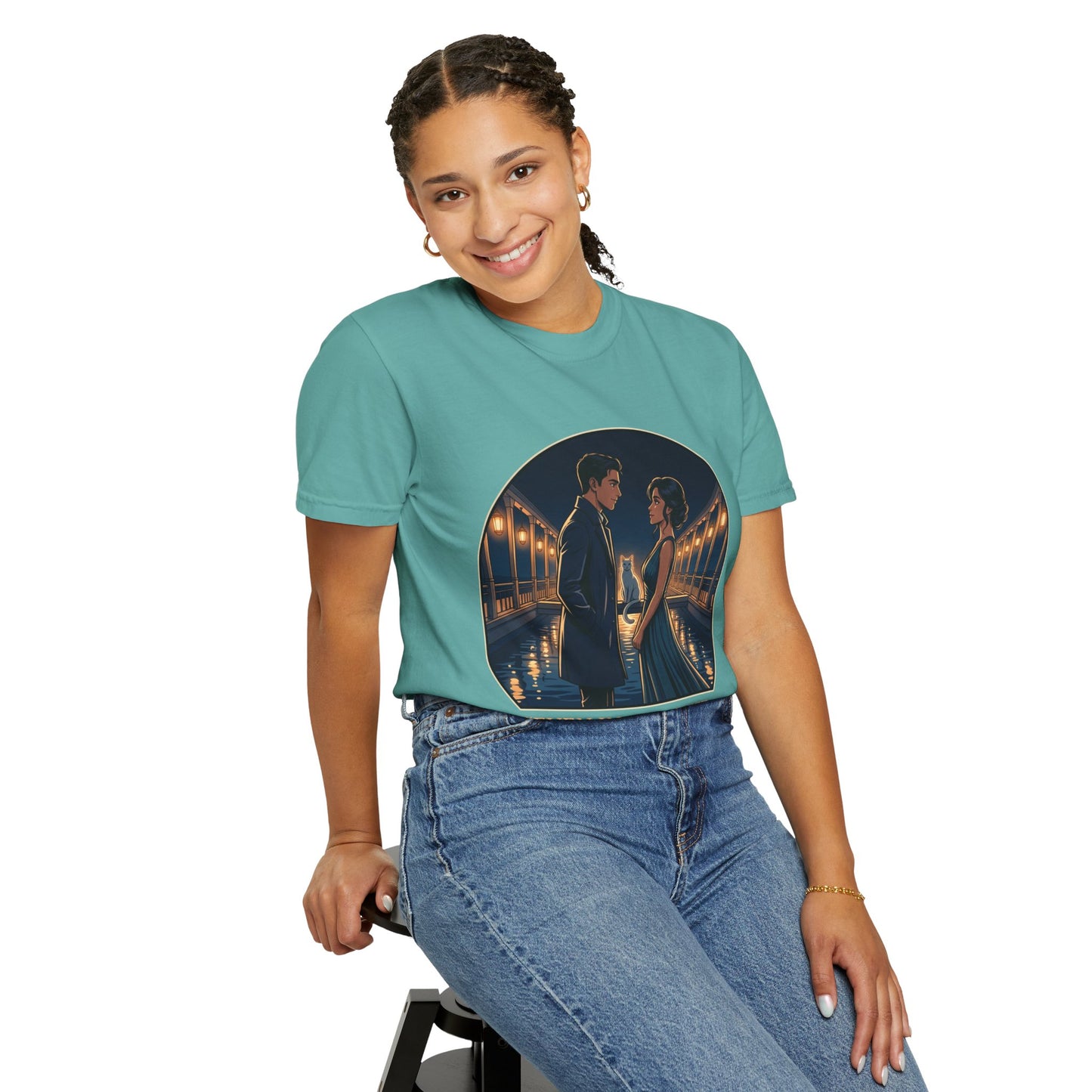 Romantic Night Stroll T-Shirt — "Even in the Quiet... We Shine" Graphic Tee