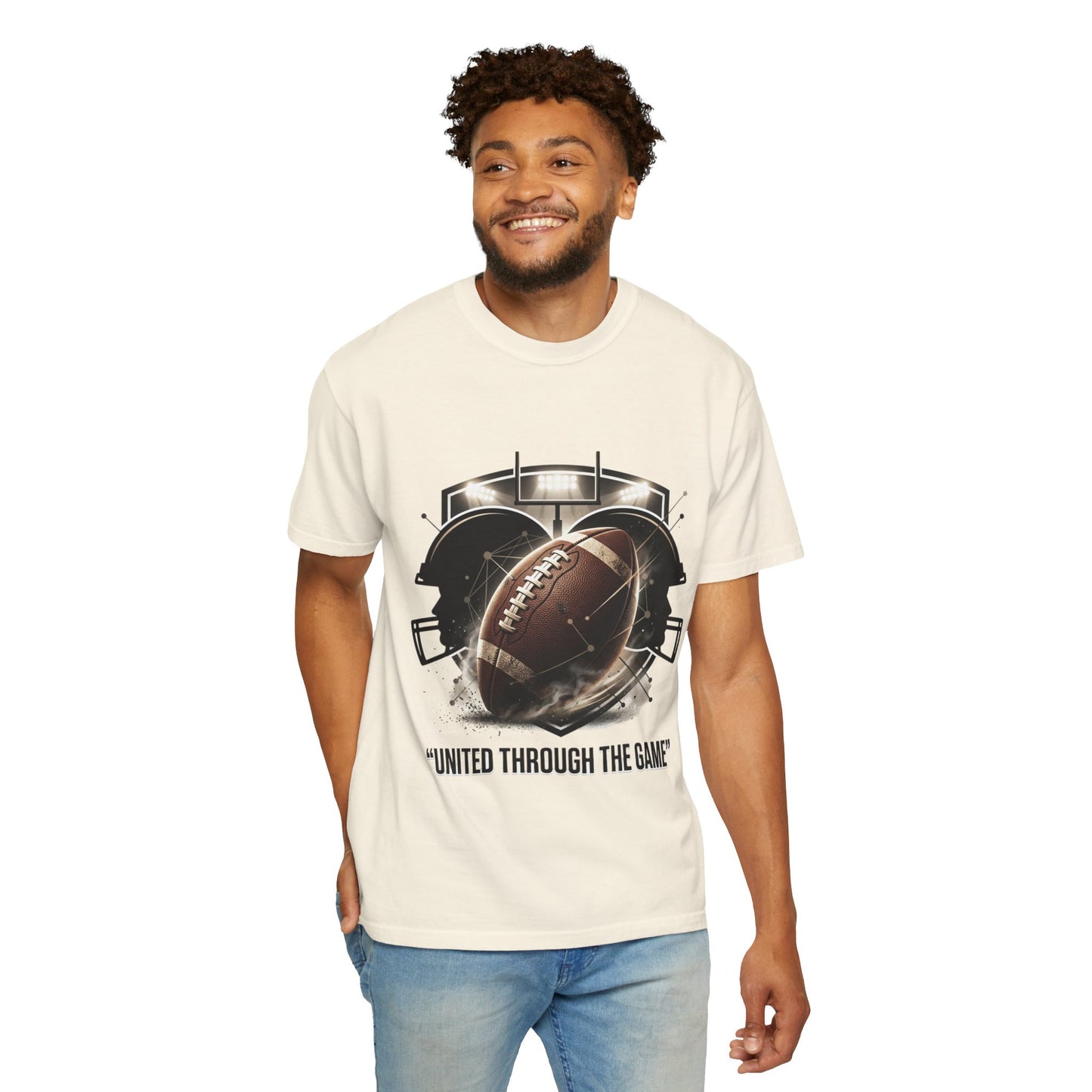 Football T-Shirt — "United Through the Game" Team Spirit Tee