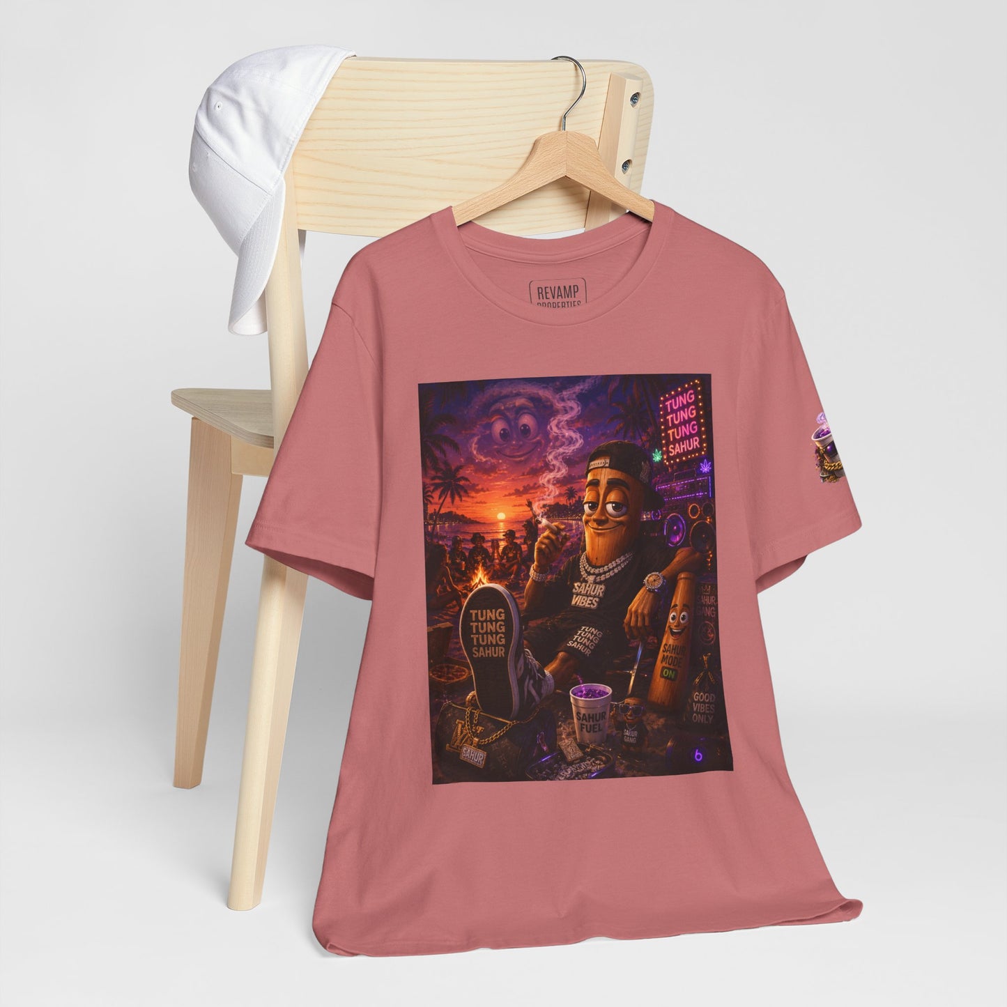 Tung Tung Tung Sahur T-Shirt — "Summertime Vibes" Retro Beach Party Graphic Tee