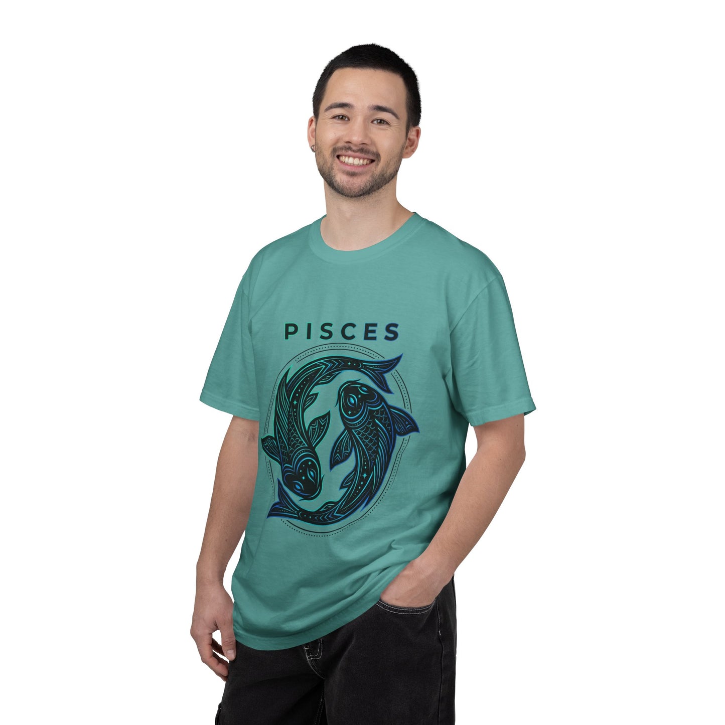 Pisces Zodiac T-Shirt — Artistic Twin Fish Astrology Tee
