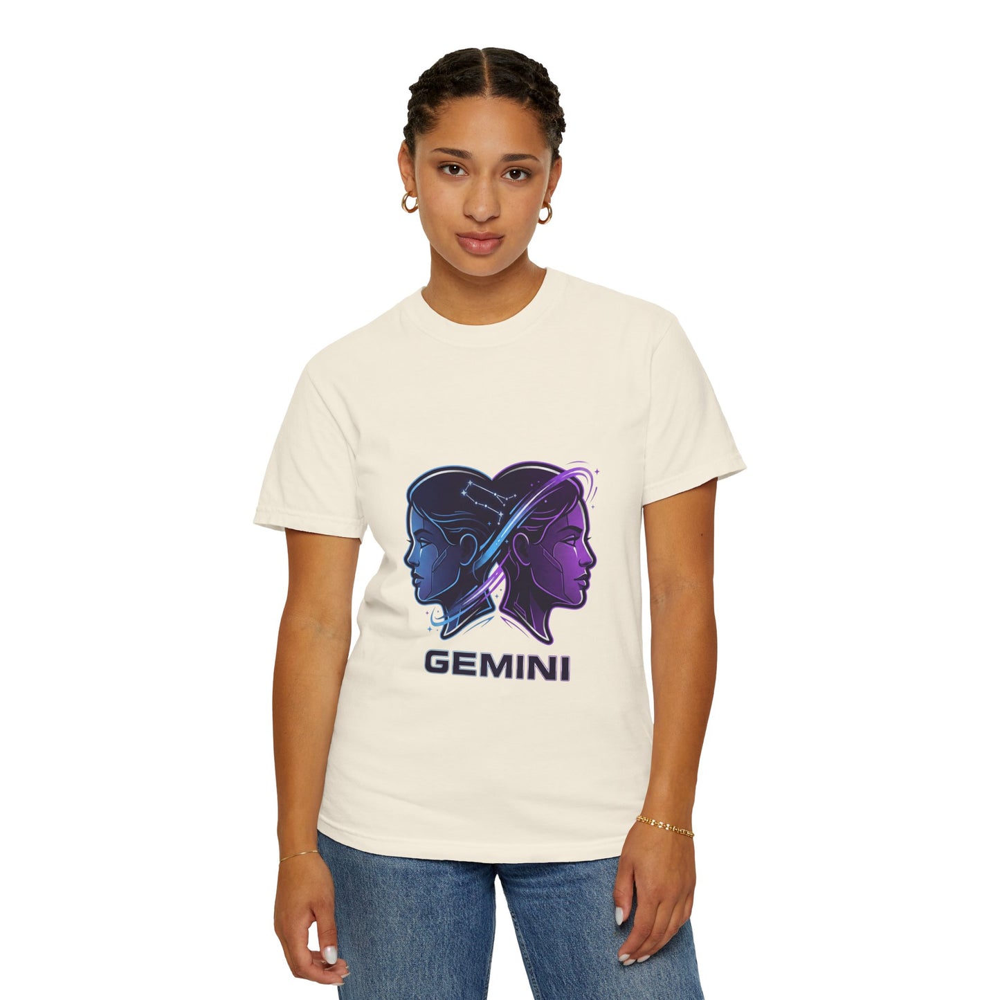 Gemini Zodiac T‑Shirt — Dual Faces Astrology Tee