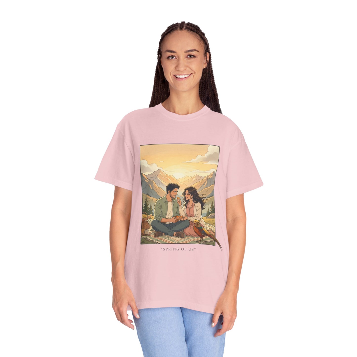 Couples Mountain Picnic T-Shirt — 'Opening Up' Scenic Graphic Tee